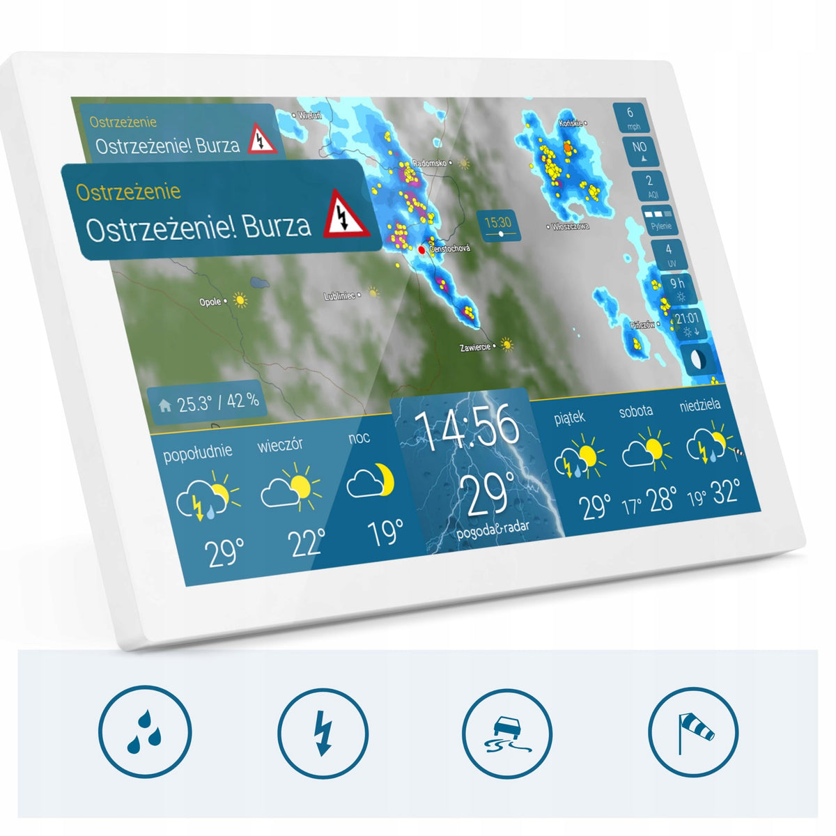 WEATHER STATION WETTERONLINE HOME 3 PREMIUM WIFI RADAR 10,1" WEATHER FORECAST Brand Technoline