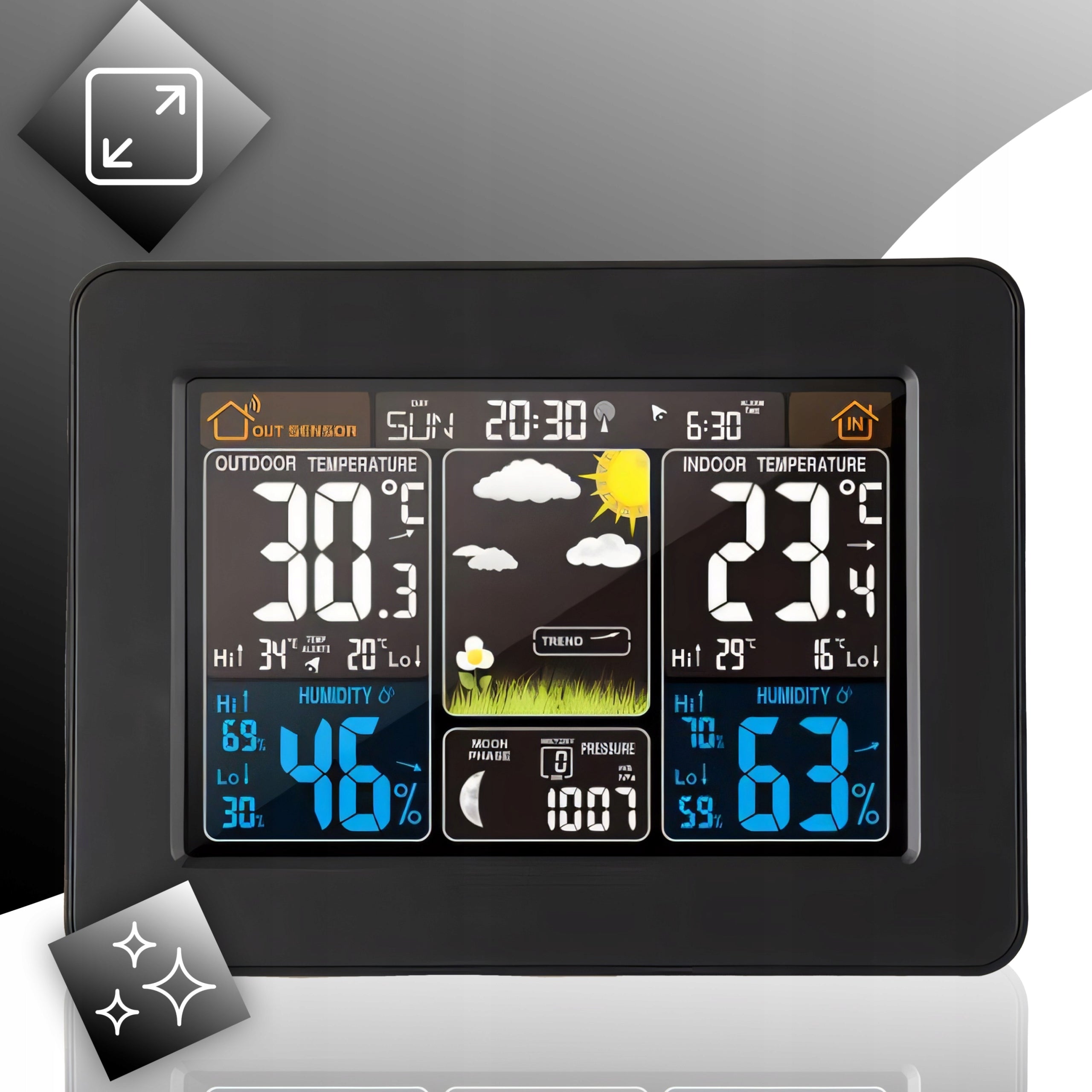 WEATHER STATION WIRELESS BAROMETER HYGROMETER THERMOMETER + SENSOR Manufacturer code wielofunkcyjna stacja pogody