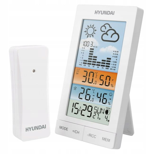 WEATHER STATION WIRELESS COLOR DISPLAY + DETECTOR HYUNDAI