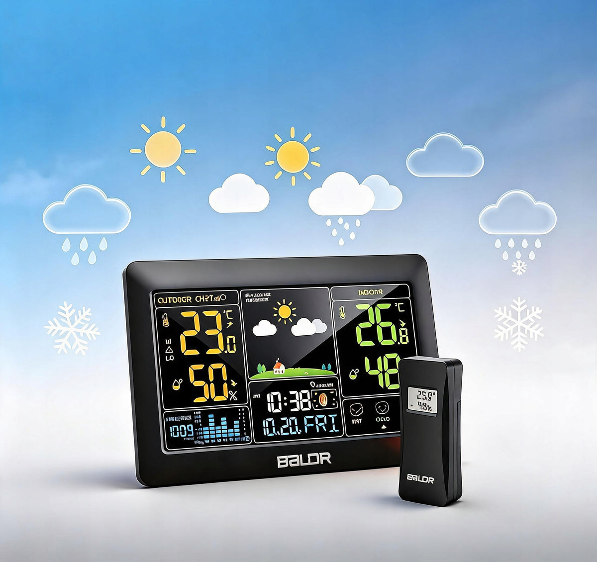 WEATHER STATION WIRELESS COLOR DISPLAY WITH ALARM Model Ko Samui