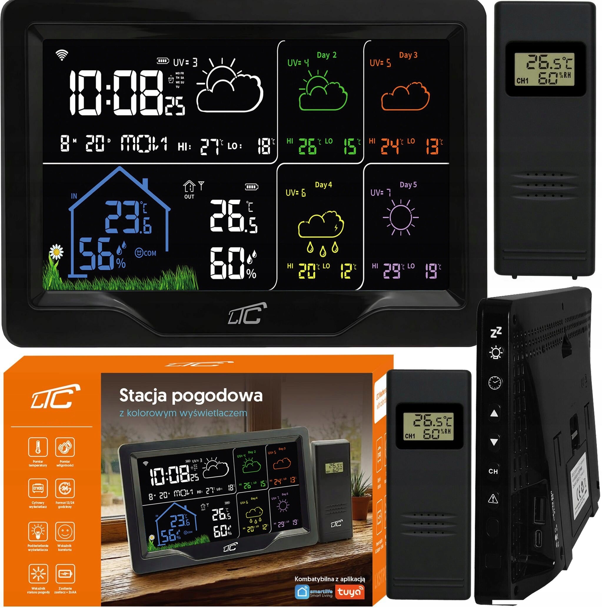 WEATHER STATION WIRELESS DATE THERMOMETER CLOCK WiFi TUYA USB C