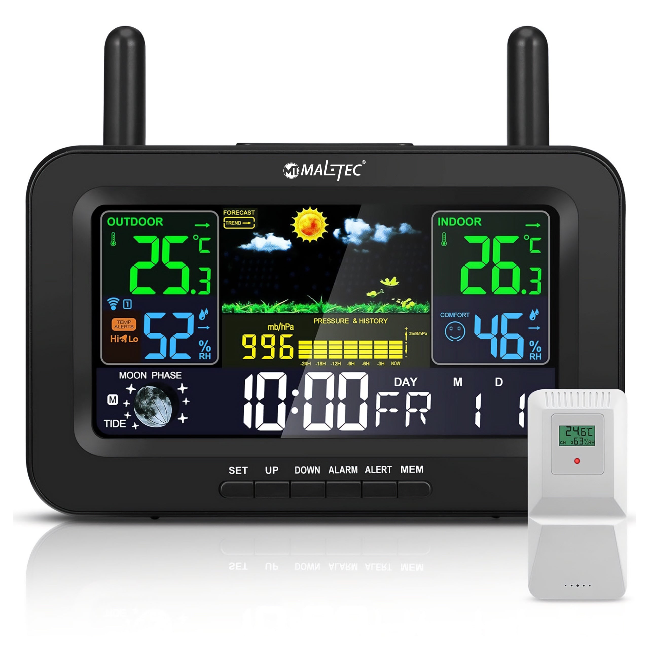 WEATHER STATION WIRELESS THERMOMETER BAROMETER SENSOR 100M