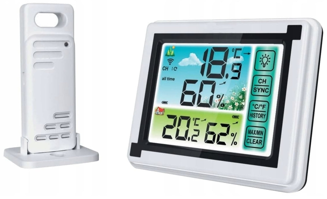 WEATHER STATION WIRELESS THERMOMETER HYGROMETER LCD MAGNET PREMIUM