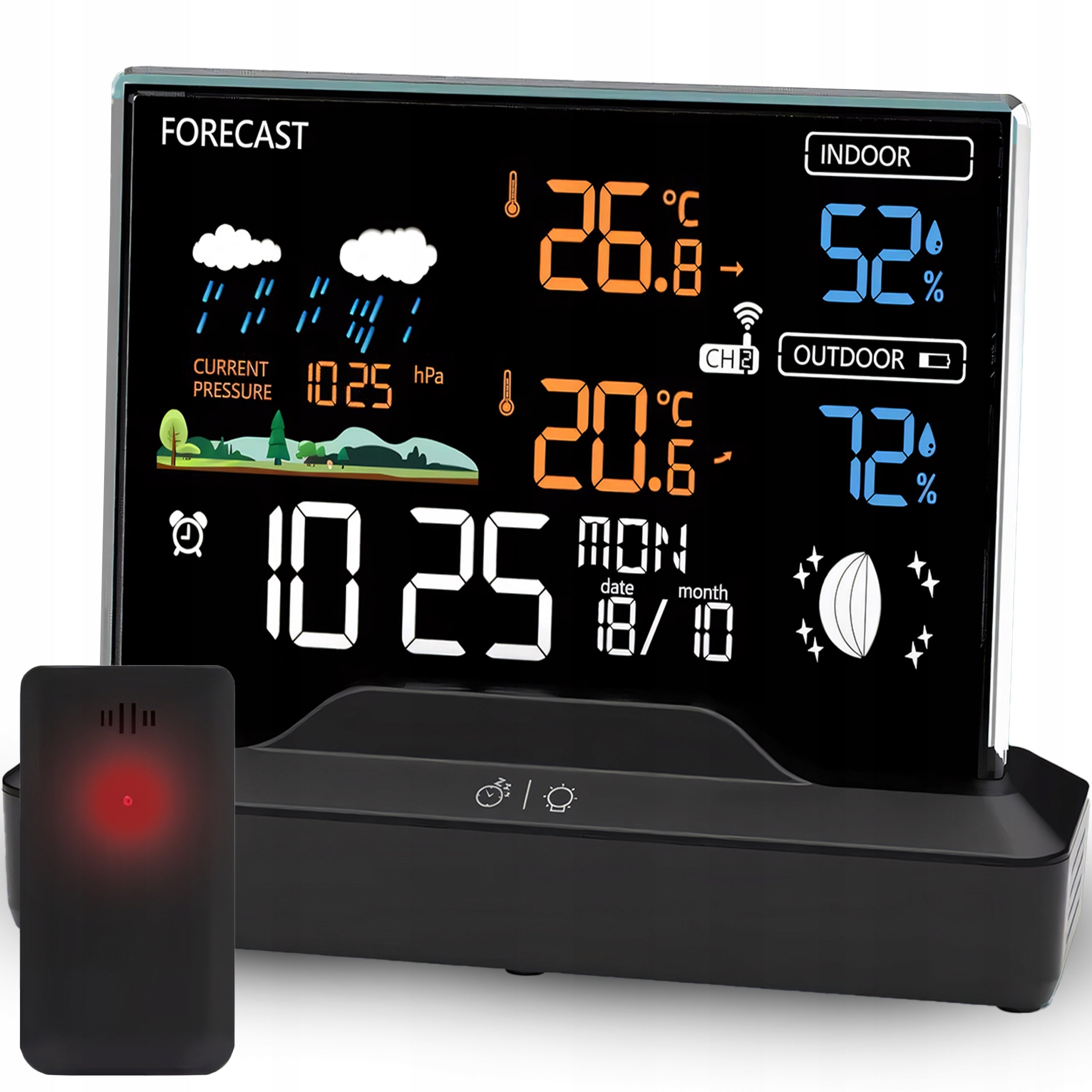 WEATHER STATION WIRELESS WEATHER THERMOMETER HYGROMETER BAROMETER + SENSOR Packaging status original