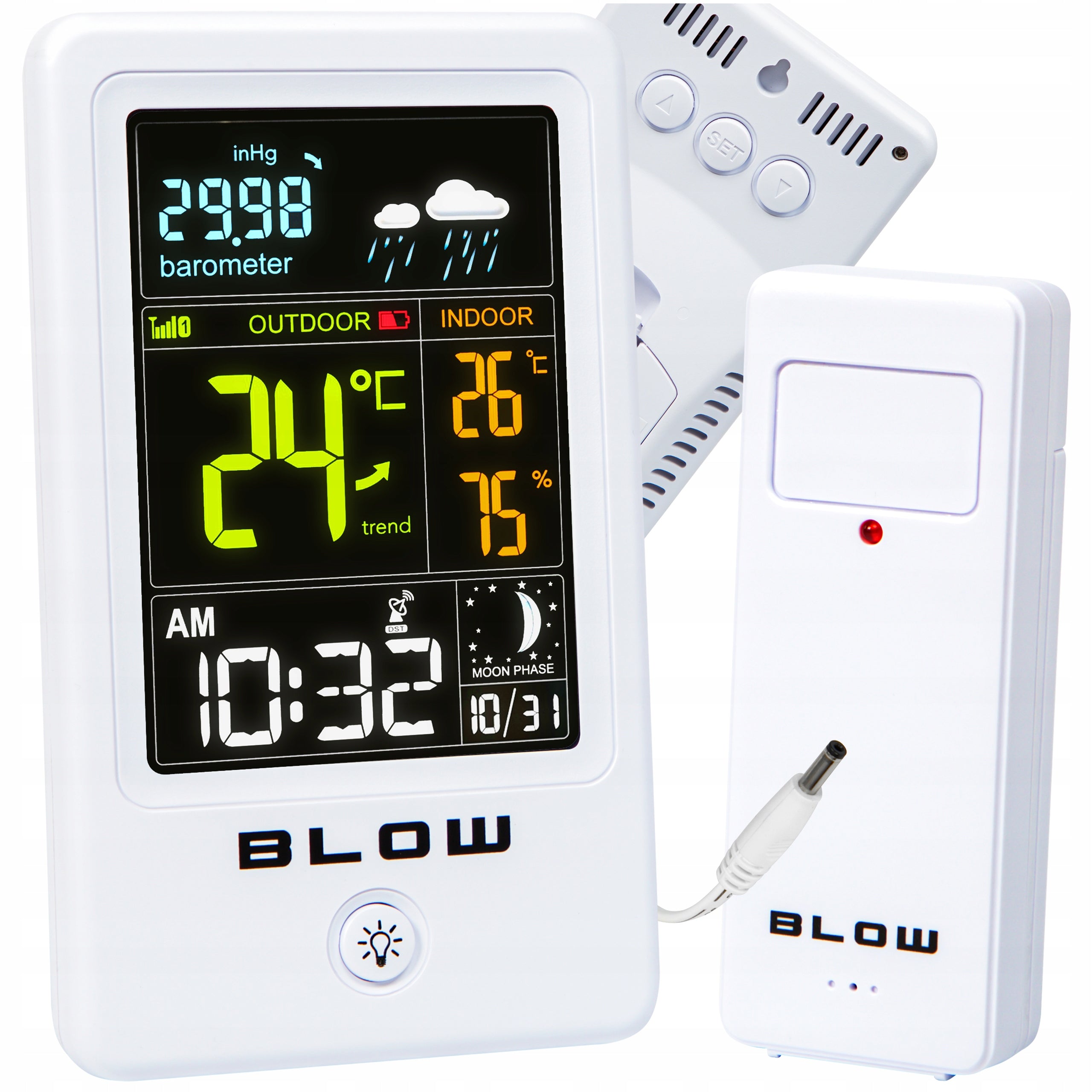 WEATHER STATION WIRELESS WEATHER THERMOMETER HYGROMETER SENSOR POWER SUPPLY