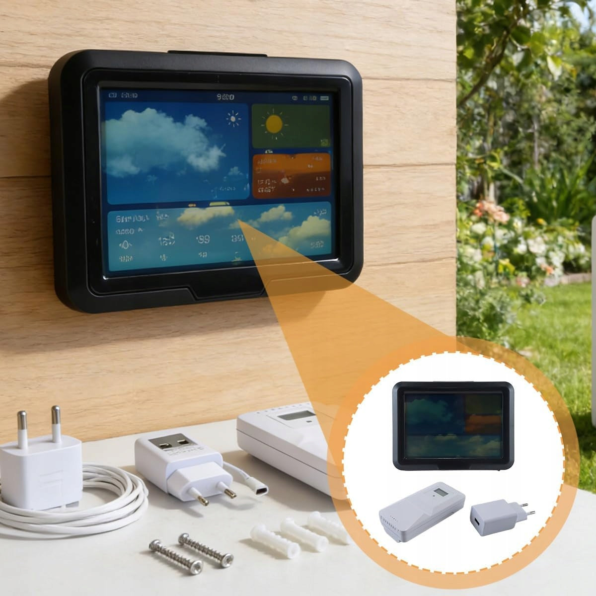 WEATHER STATION WIRELESS WIFI TUYA HYGROMETER THERMOMETER OUTDOOR SENSOR. Manufacturer code V02@-EU-1624