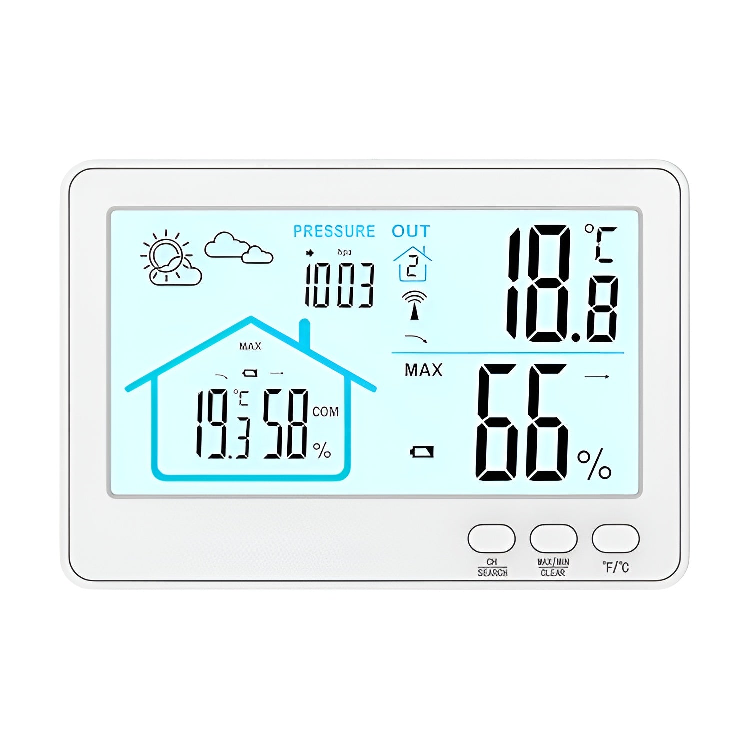 WEATHER STATION WIRELESS WITH PROBE THERMOMETER EXTERNAL BAROMETER HYGROMETER Manufacturer code stacja pogody zewnetrzna higrometr
