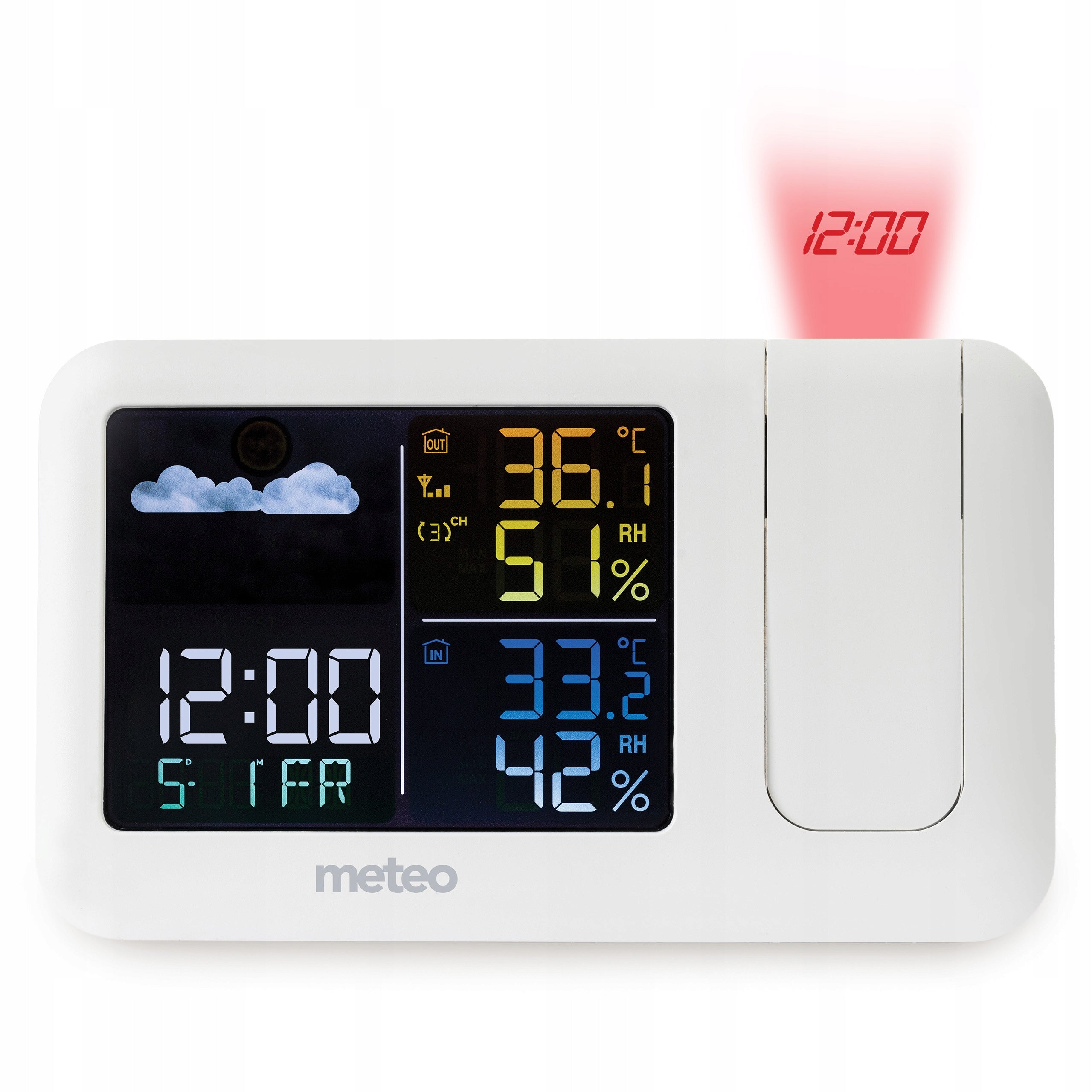 WEATHER STATION WITH DCF METEO SP208 WEATHER PROJECTOR LASER SENSOR CALL Manufacturer code SP208