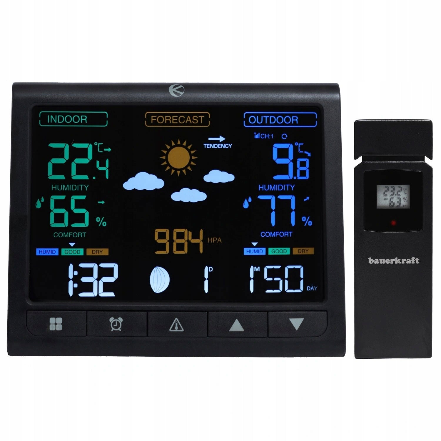 WEATHER STATION WITH EXTERNAL SENSOR WIRELESS BAROMETER CLOCK Brand no brand