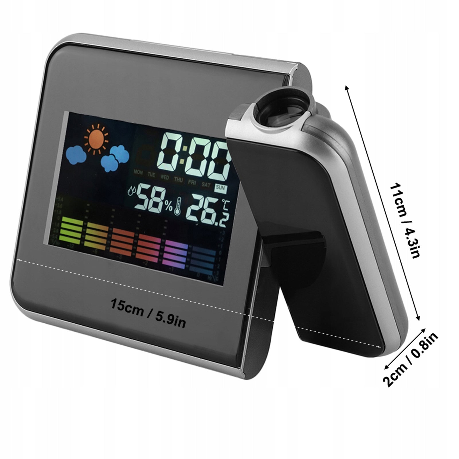 WEATHER STATION WITH PROJECTOR ROTATION TIME LCD ALARM CLOCK USB Manufacturer code JY20413-01