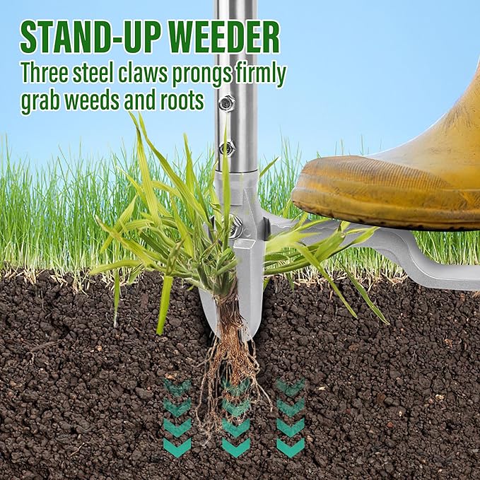 WEED PULLER TELESCOPIC ADJUSTABLE GARDEN CUTTER METAL STRONG Packaging status original