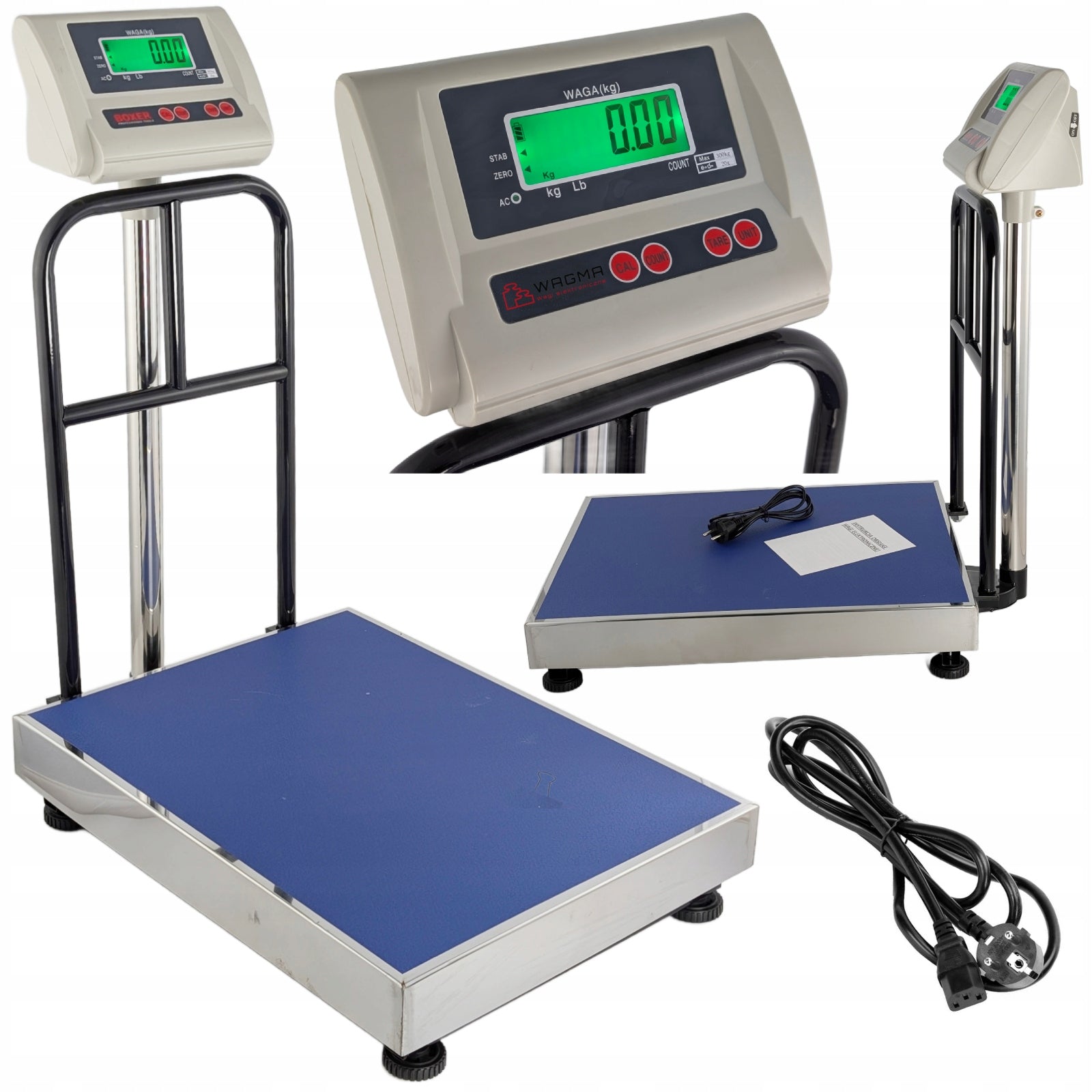 WEIGHT 300 KG / 20g 6V PLATFORM 60x45 ELECTRONIC STORAGE STAINLESS STEEL