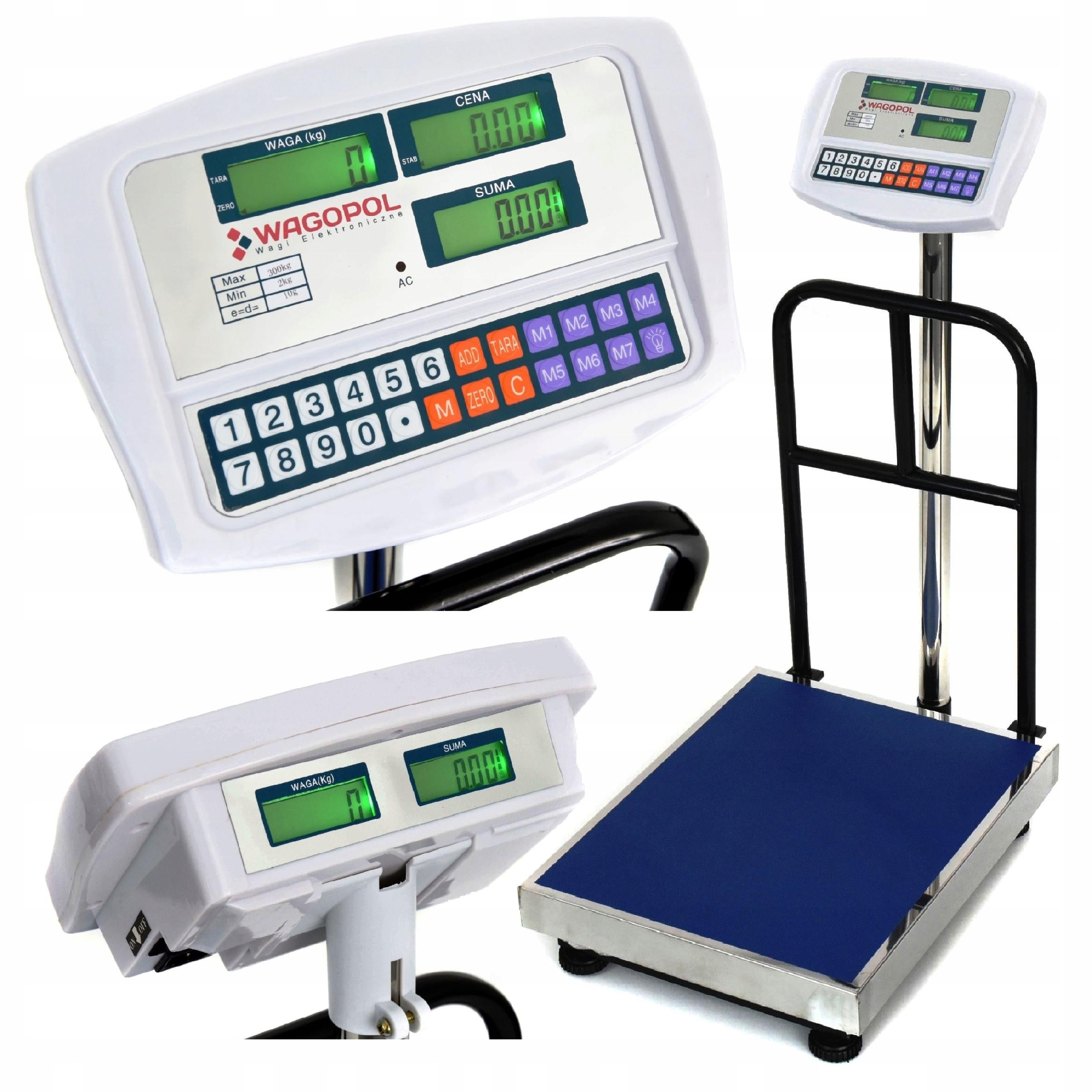 WEIGHT 300KG 10g STORAGE 60x45cm PLATFORM ELECTRONIC SHOP 5xLCD