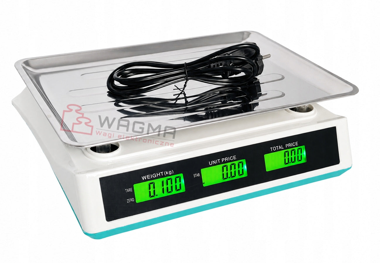 WEIGHT 40kg/2g BATTERY + ELECTRONIC STORAGE BATTERIES Additional information auto-off option tare function LCD display back light Polish subtitles built-in battery