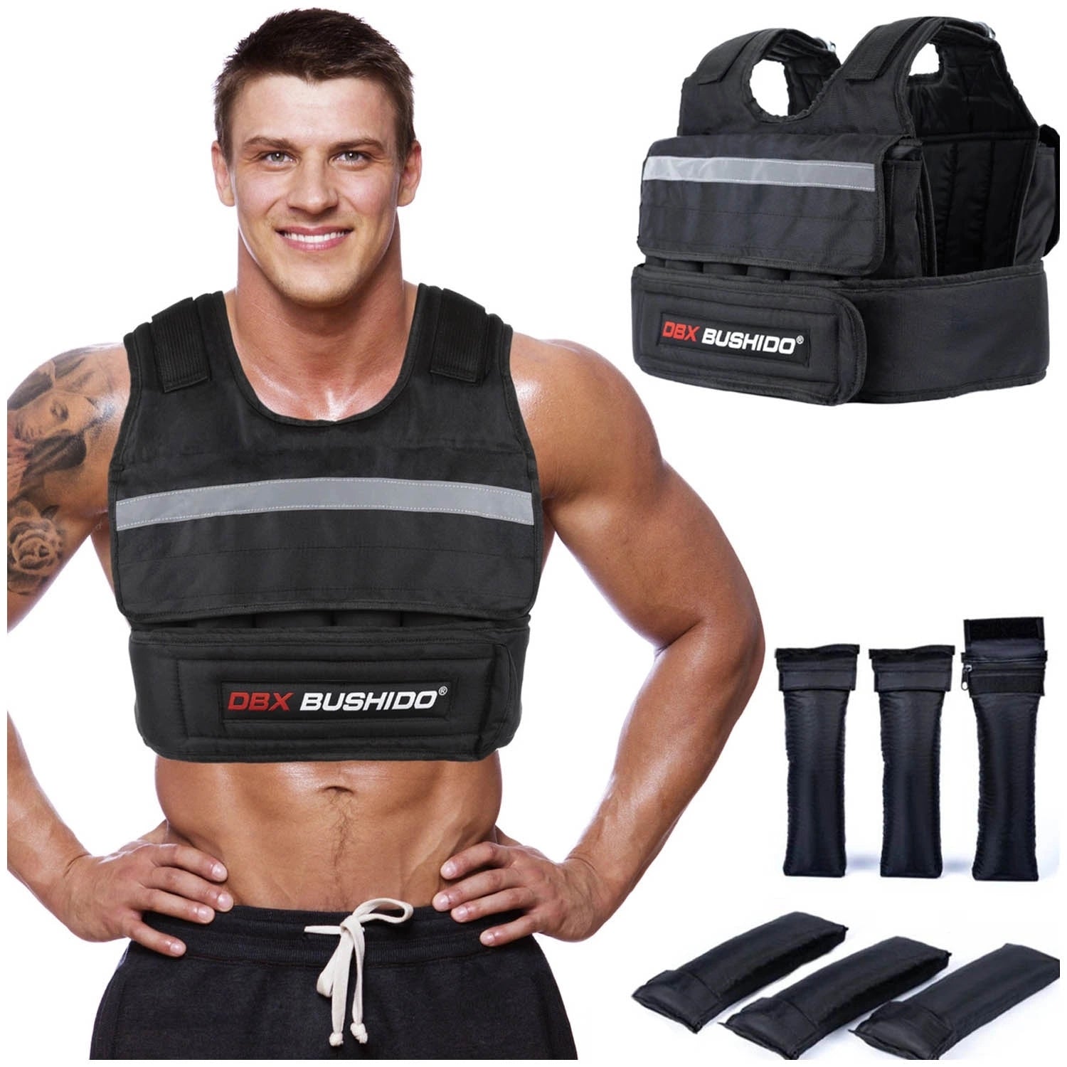 WEIGHT-ADJUSTABLE WEIGHT TRAINING VEST 12 INSERTS EMPTY
