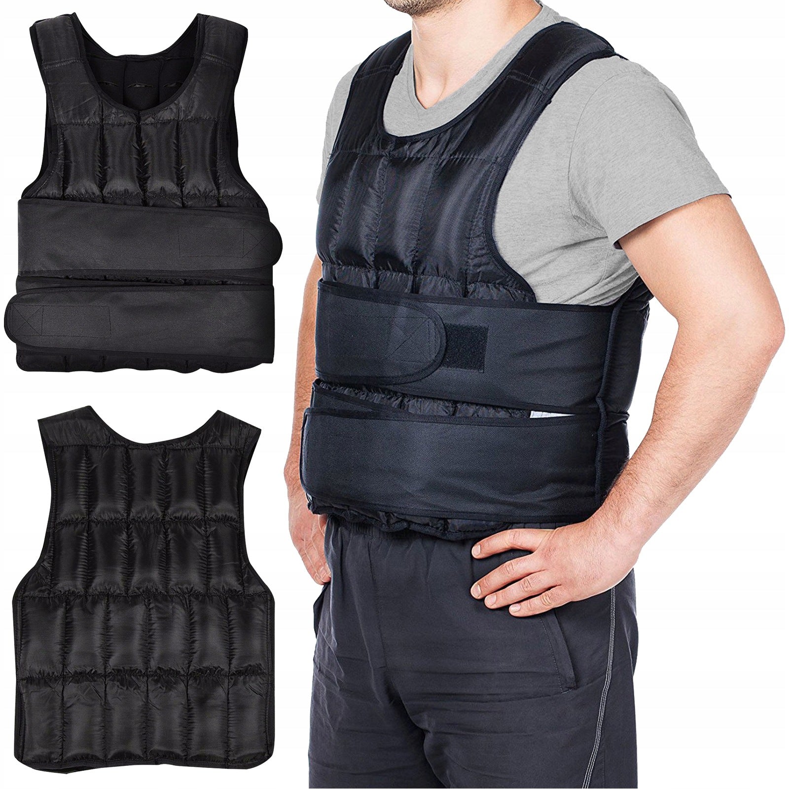 WEIGHTED VEST 20 KG ADJUSTABLE TRAINING LOAD WITH LOAD