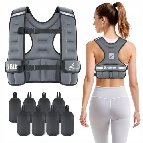 WEIGHTED VEST ADJUSTABLE FOR WOMEN FOR RUNNING 8 16 KG GREY Brand no brand