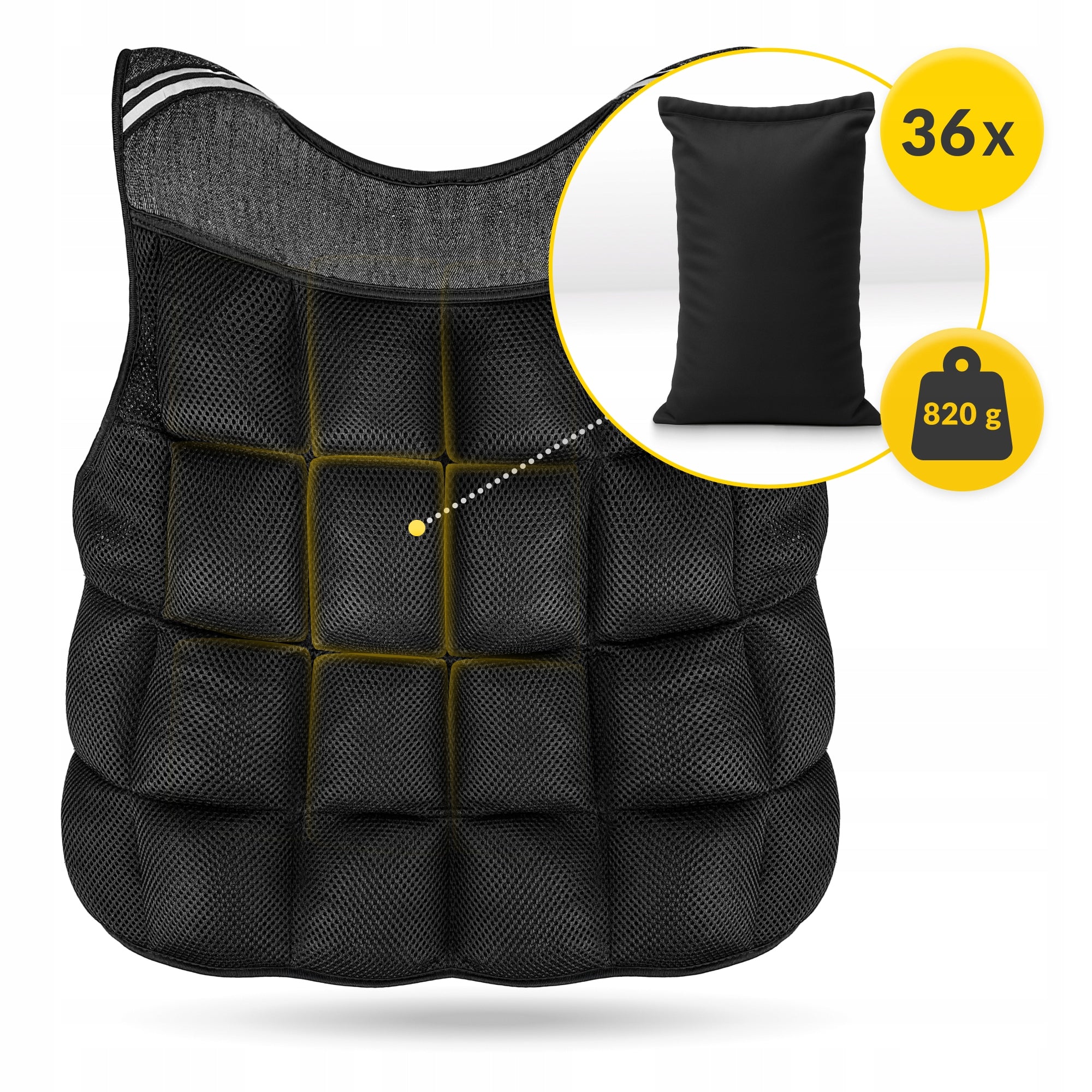 WEIGHTED VEST WITH TRAINING LOAD FOR STRENGTH PULL-UP 30 KG EAN (GTIN) 5907739315489