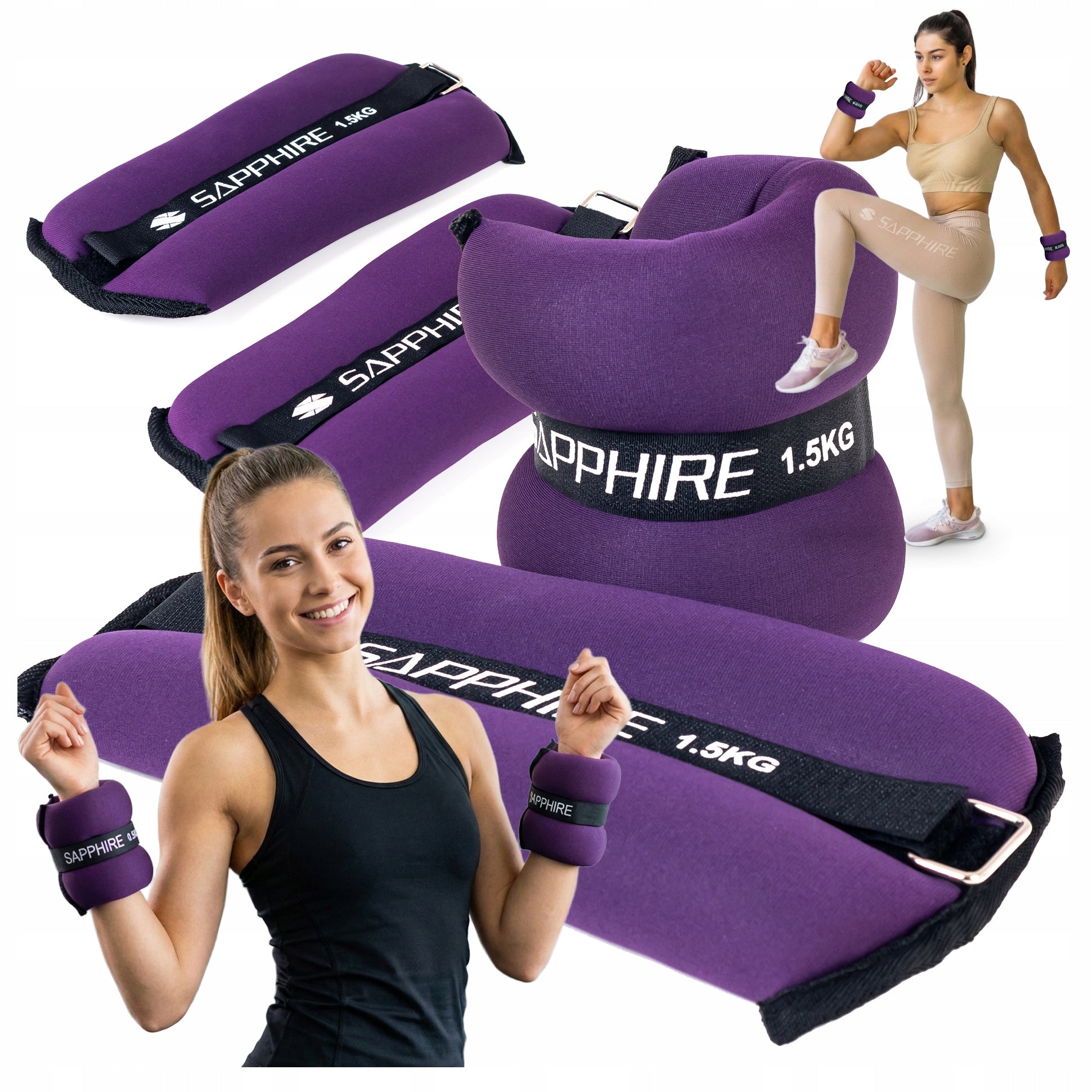 WEIGHTS FOR ARMS AND LEGS 2x1,5kg set WEIGHT FOR ankles wrists VELCRO