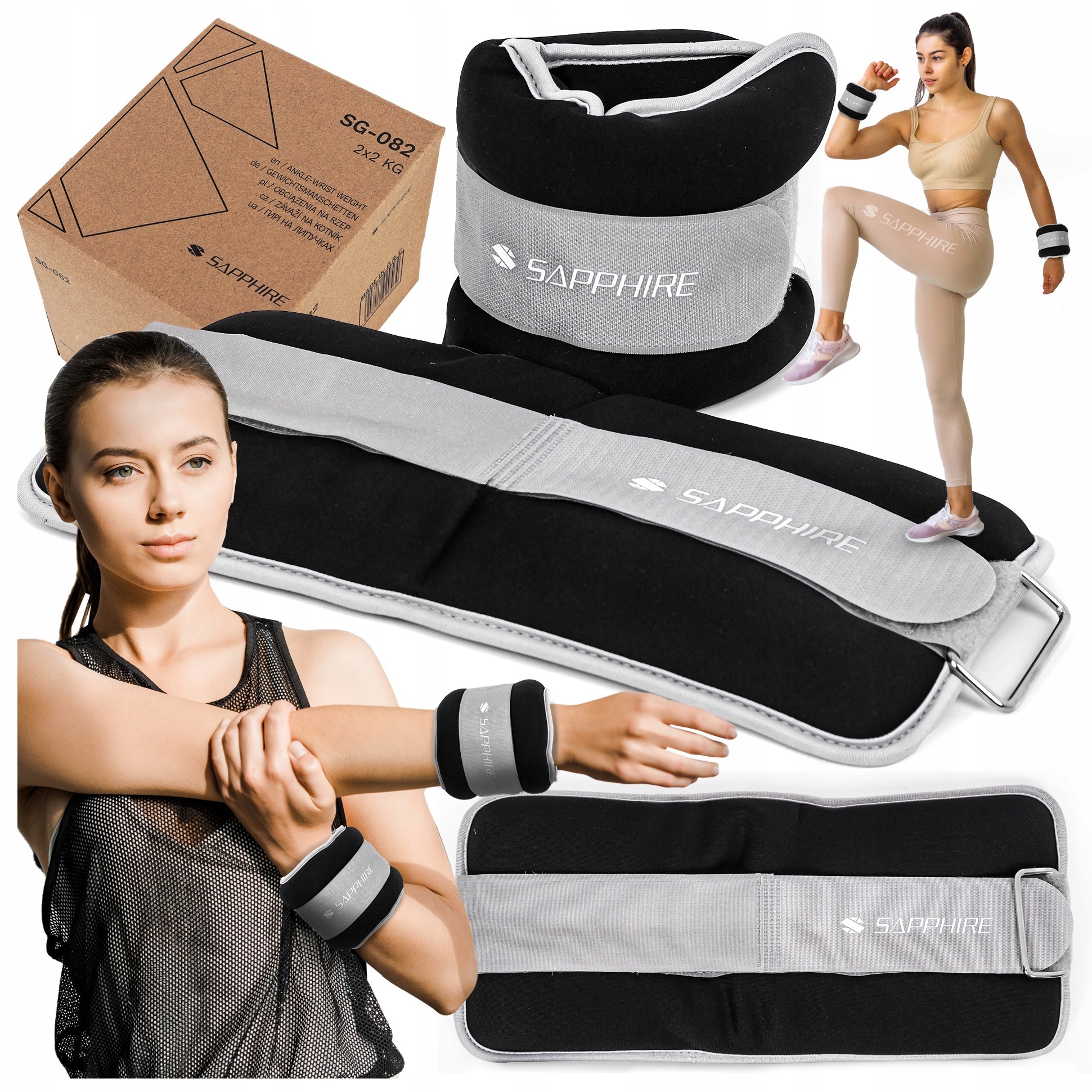 WEIGHTS FOR ARMS AND LEGS 2x2kg set WEIGHT FOR ankles wrists VELCRO