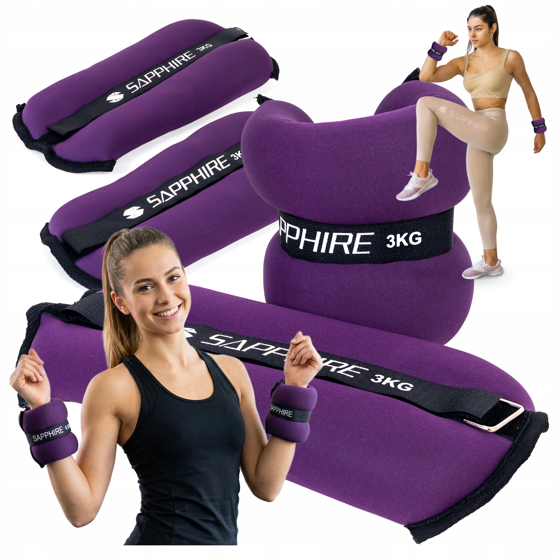 WEIGHTS FOR ARMS AND LEGS 2x3kg set WEIGHT FOR ankles wrists VELCRO