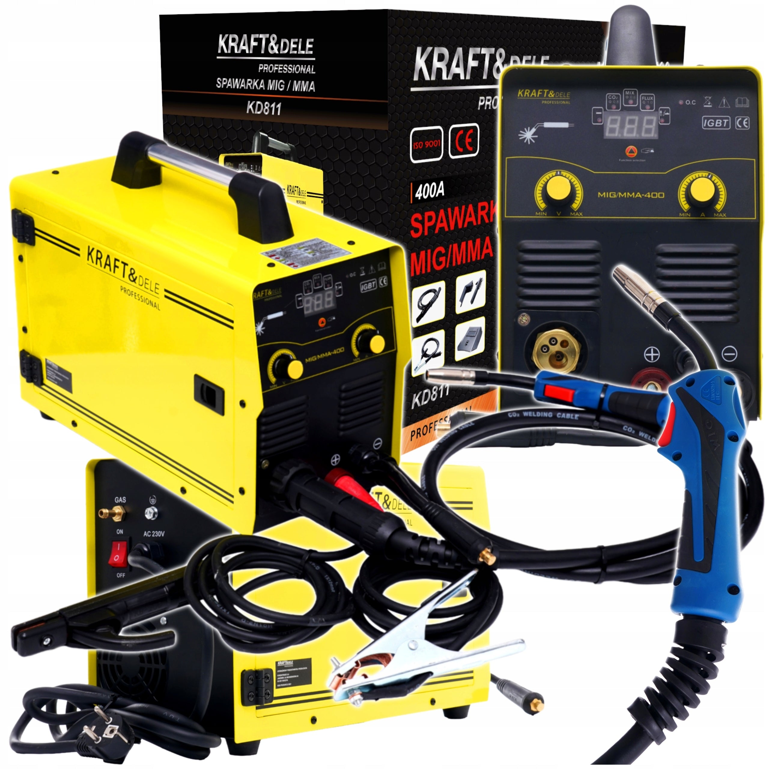WELDER MIGOMAT MIG MAG TIG MMA FLUX 4in1 ADJUSTABLE 40-400A LCD 1,6-4mm