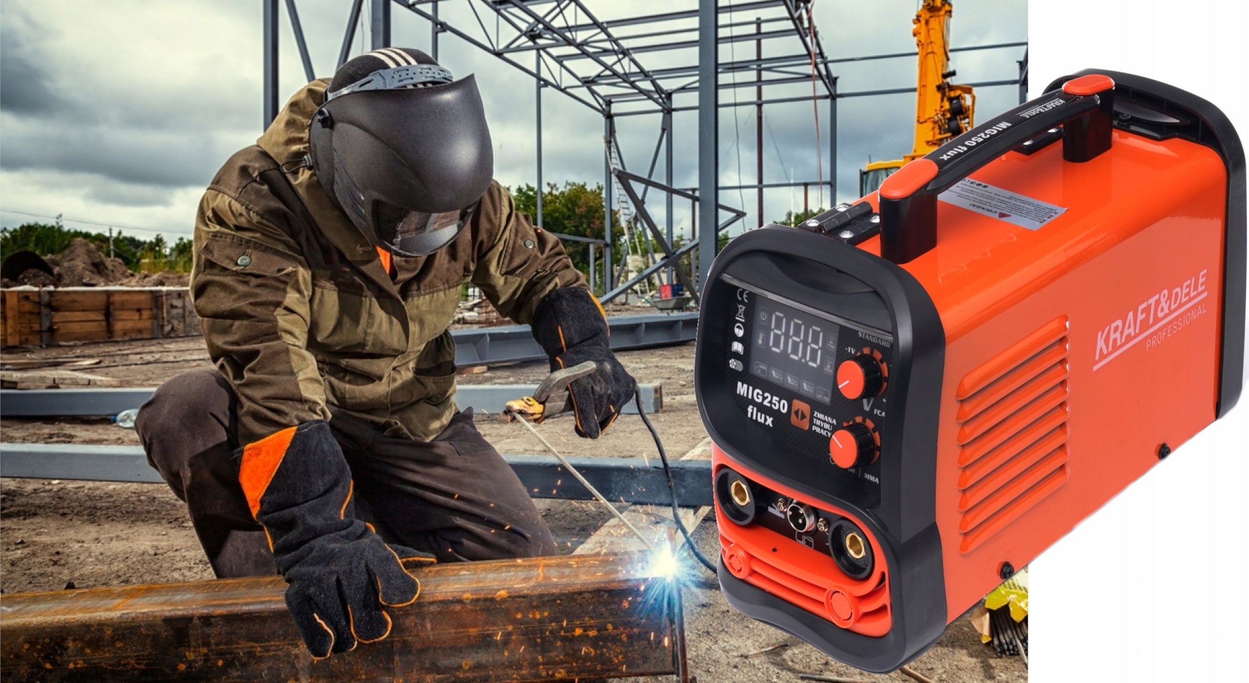 WELDING MACHINE FLUX MIG MAG 250A EURO 230V / 50-60Hz Brand Kraft&Dele