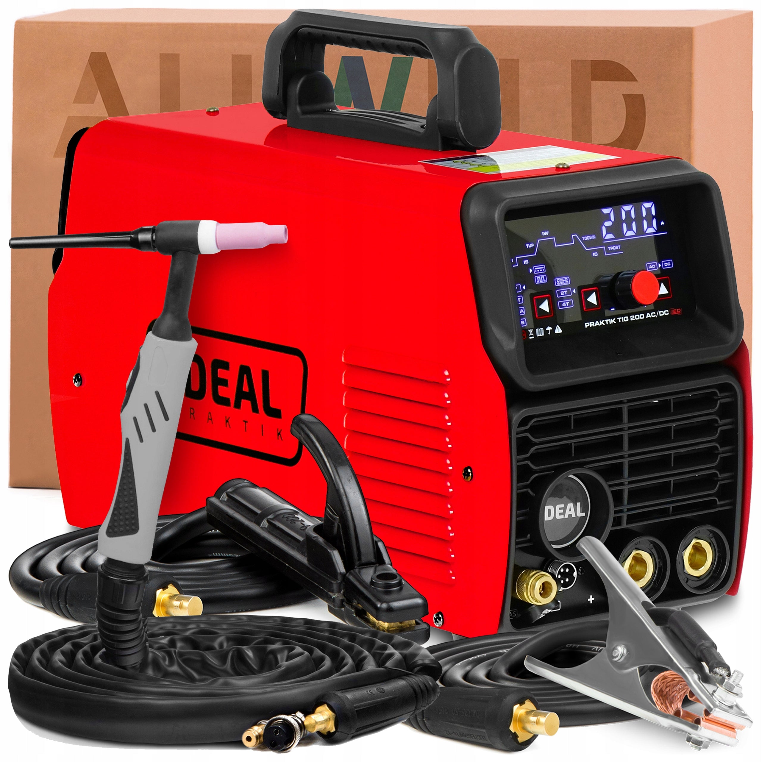 WELDING MACHINE IDEAL PRAKTIK TIG 200 AC/DC LED 230V 200A PULSE MMA HF LIFT 2T/4T