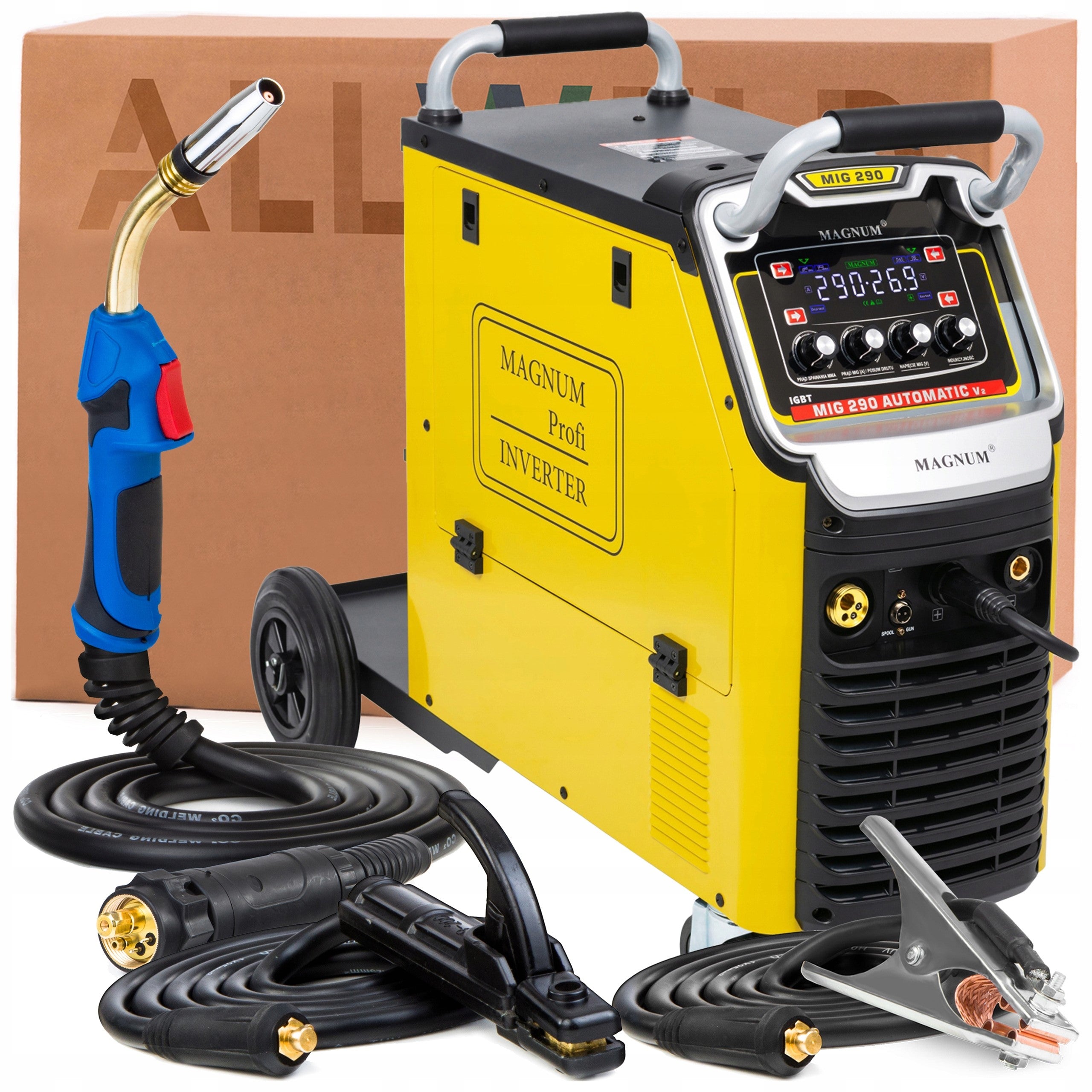WELDING MACHINE MAGNUM MIG 290 AUTOMATIC V2 230V 400V SOLDERING MMA 4X4 IGBT