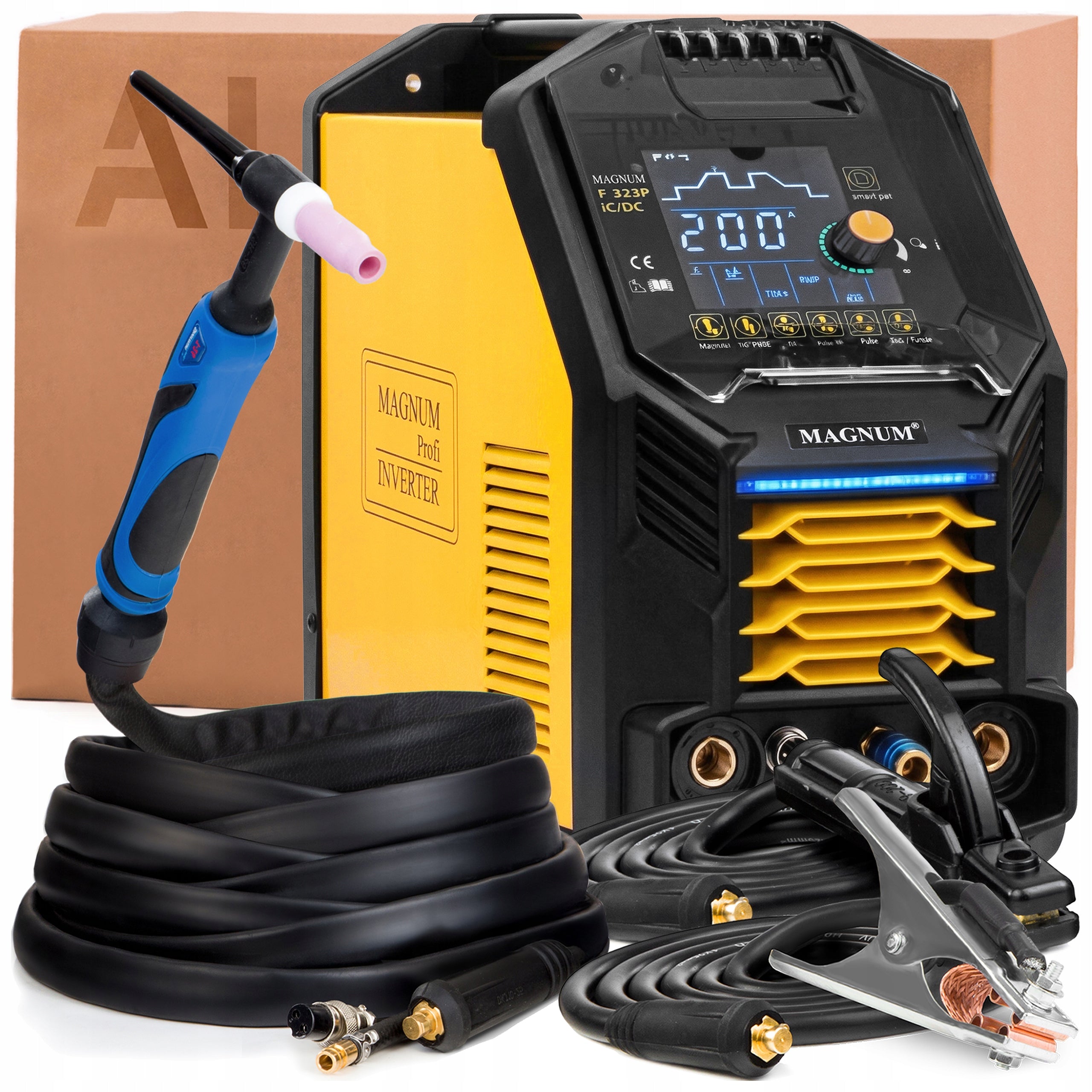 WELDING MACHINE MAGNUM TIG AC DC THF 223P 230V 200A PULSE BI LEVEL MMA LIFT HF SPOT