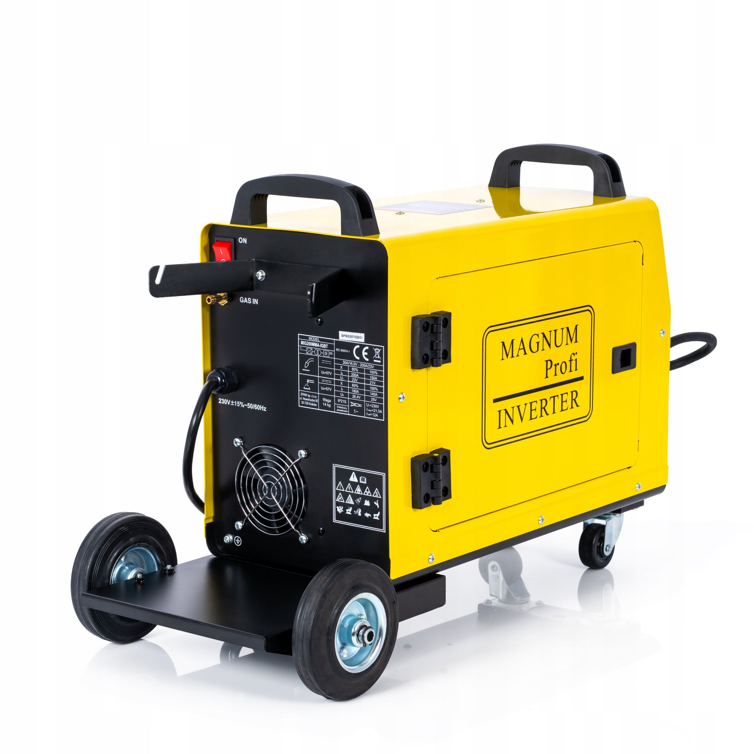 WELDING MACHINE MIGOMAT MAGNUM MIG 200 MMA KN IGBT 230V 200A SOLDERING SET Power consumption 7.7 kVA