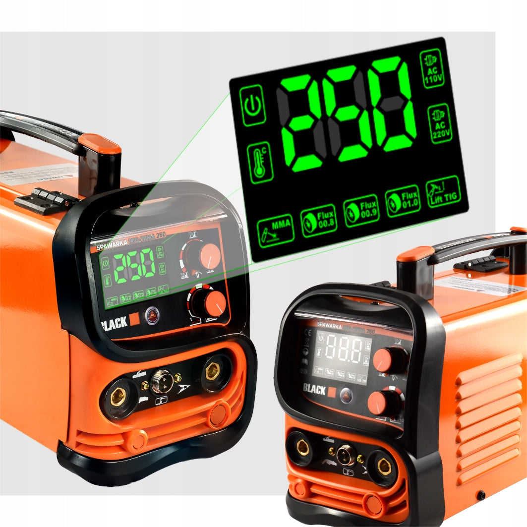 WELDING MACHINE MIGOMAT MIG MAG MMA 250A FLUX BLACK Brand Black