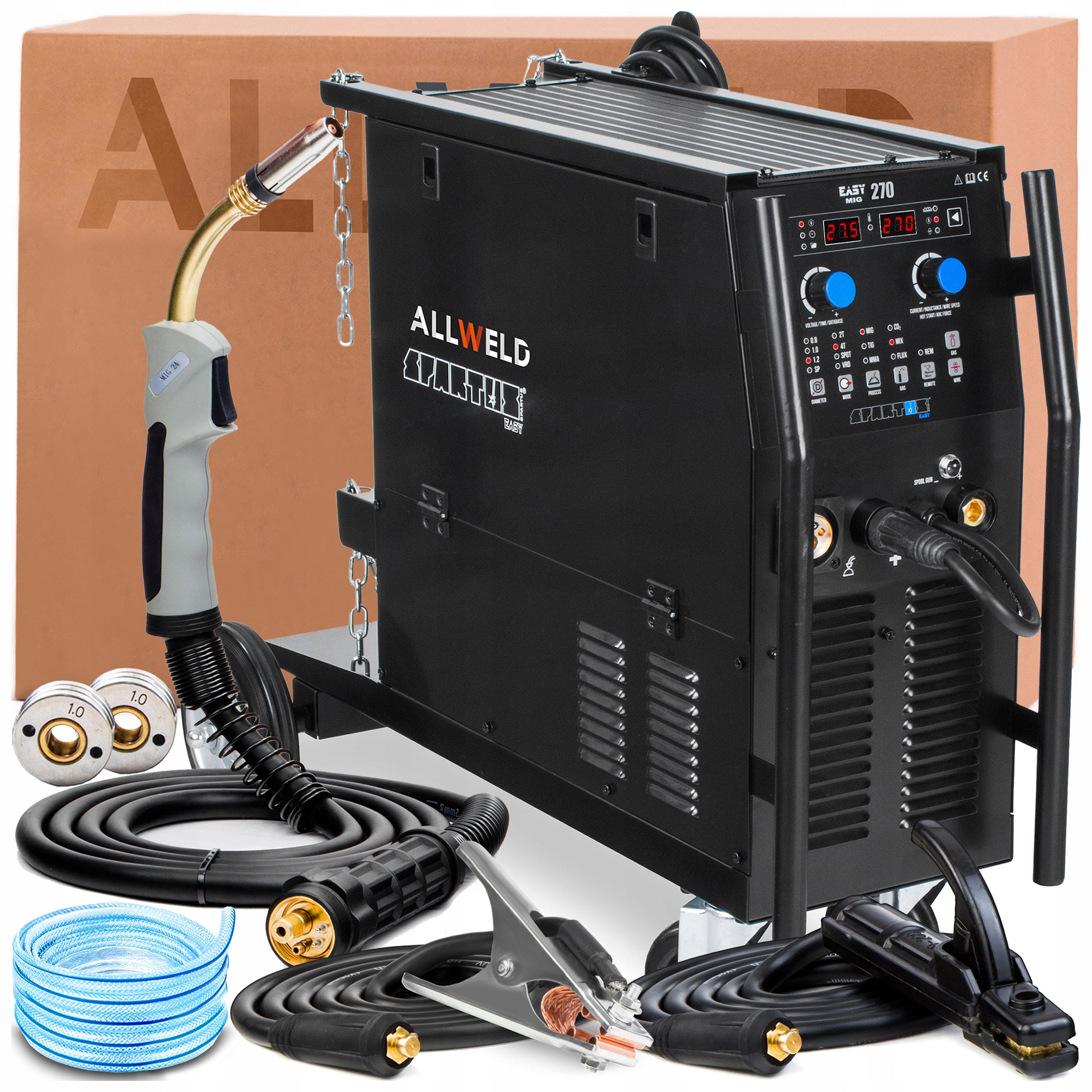 WELDING MACHINE SPARTUS EASYMIG 270 400V 250A SYNERGY MMA TIG LIFT FLUX 2T/4T