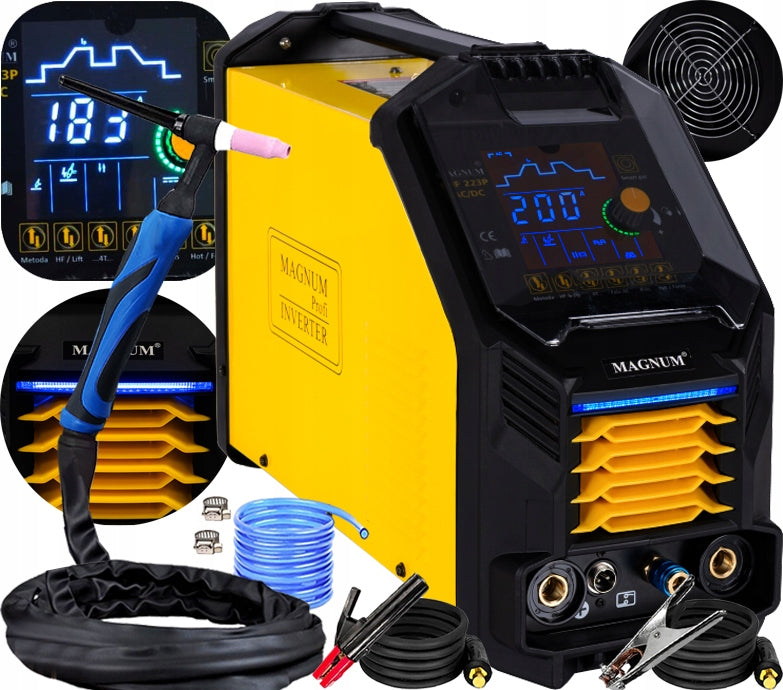WELDING MACHINE TIG HF FOR ALUMINIUM MAGNUM TIG HF THF 223 PULSE AC/DC BI LEVEL MMA