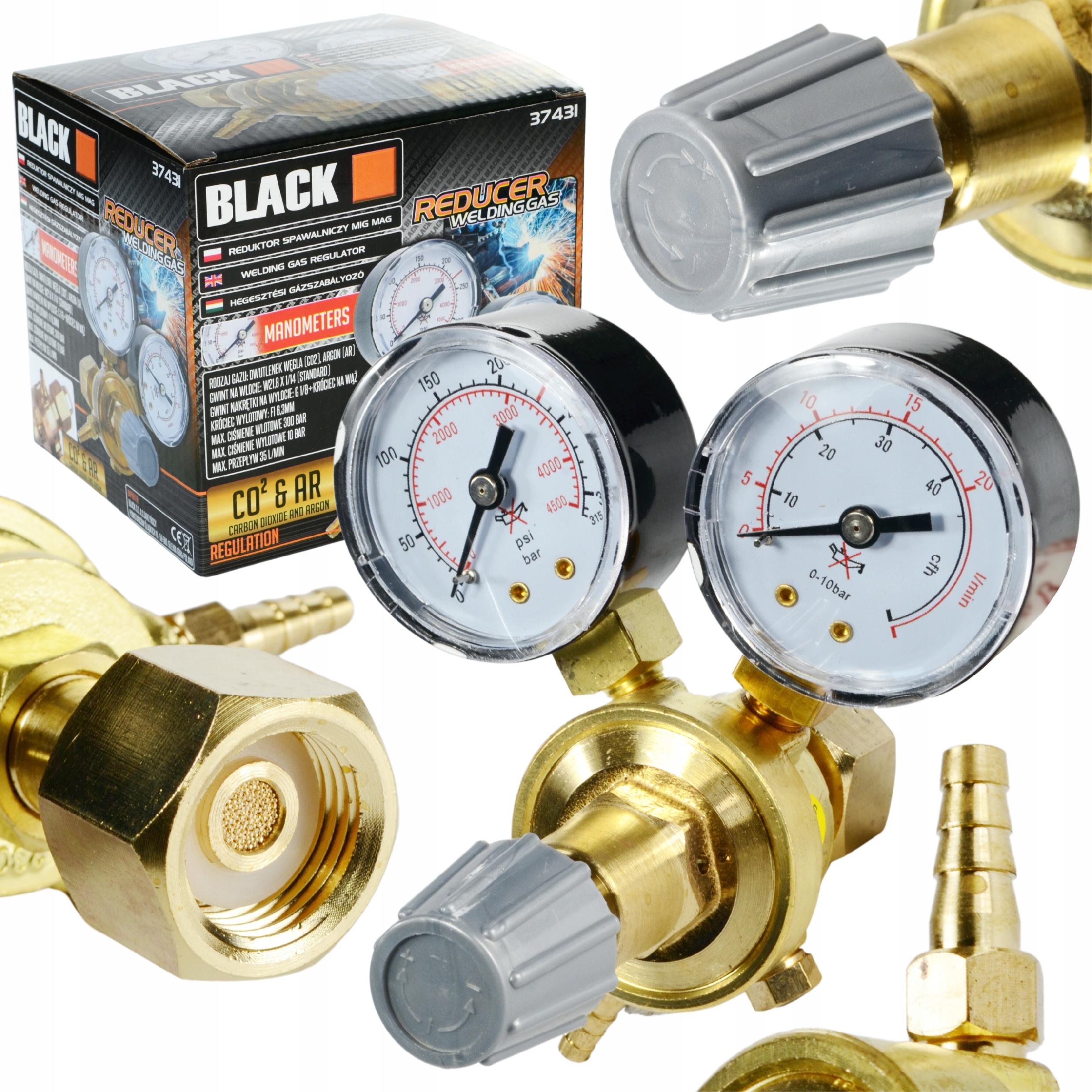 WELDING REDUCER BRAND BLACK ARGON CO2 300BAR BLACK