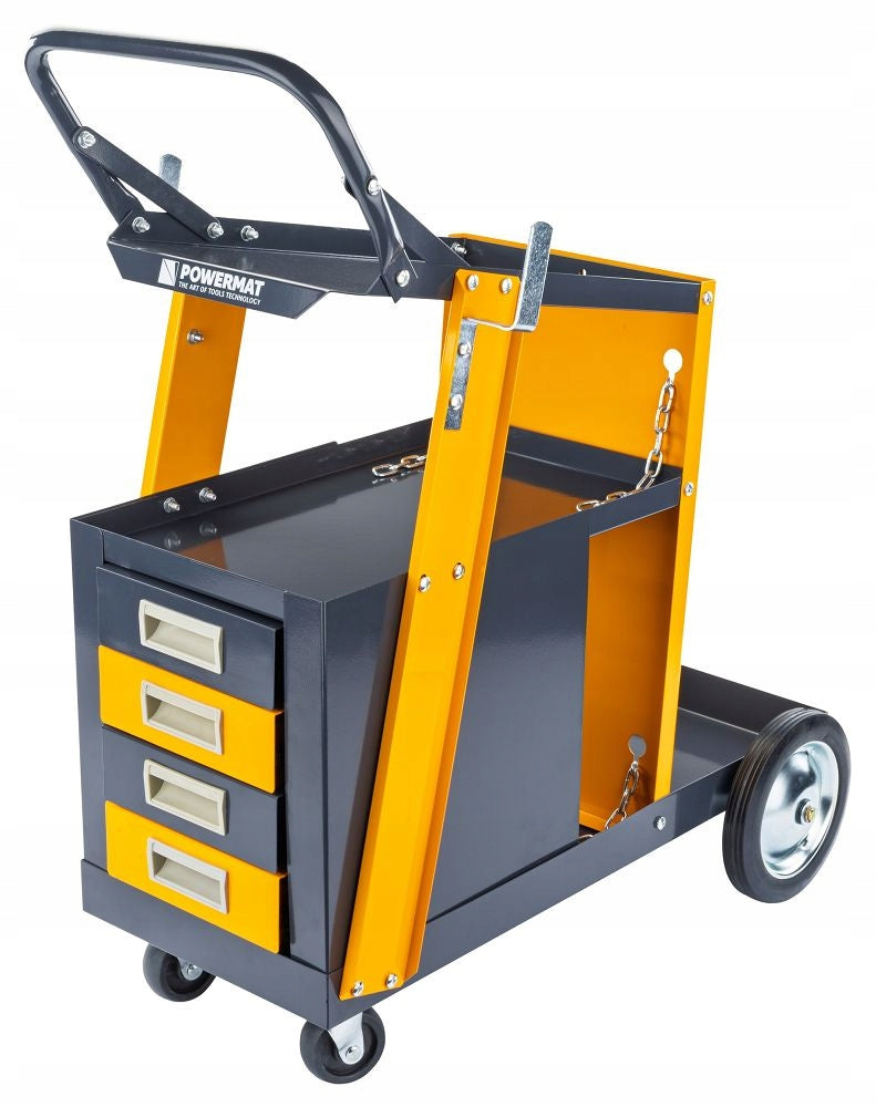 WELDING TROLLEY FOR WELDING MACHINES WITH SHELF FOR DRAWER CYLINDERS MOBILE 76x85x40cm Brand Powermat