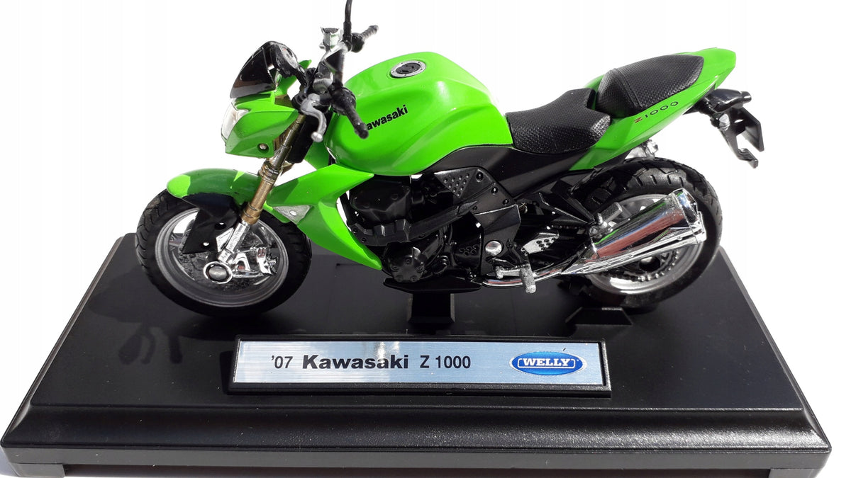WELLAS Kawasaki Z 1000 2007 Green Coffee Metal Model WELLY 1:18