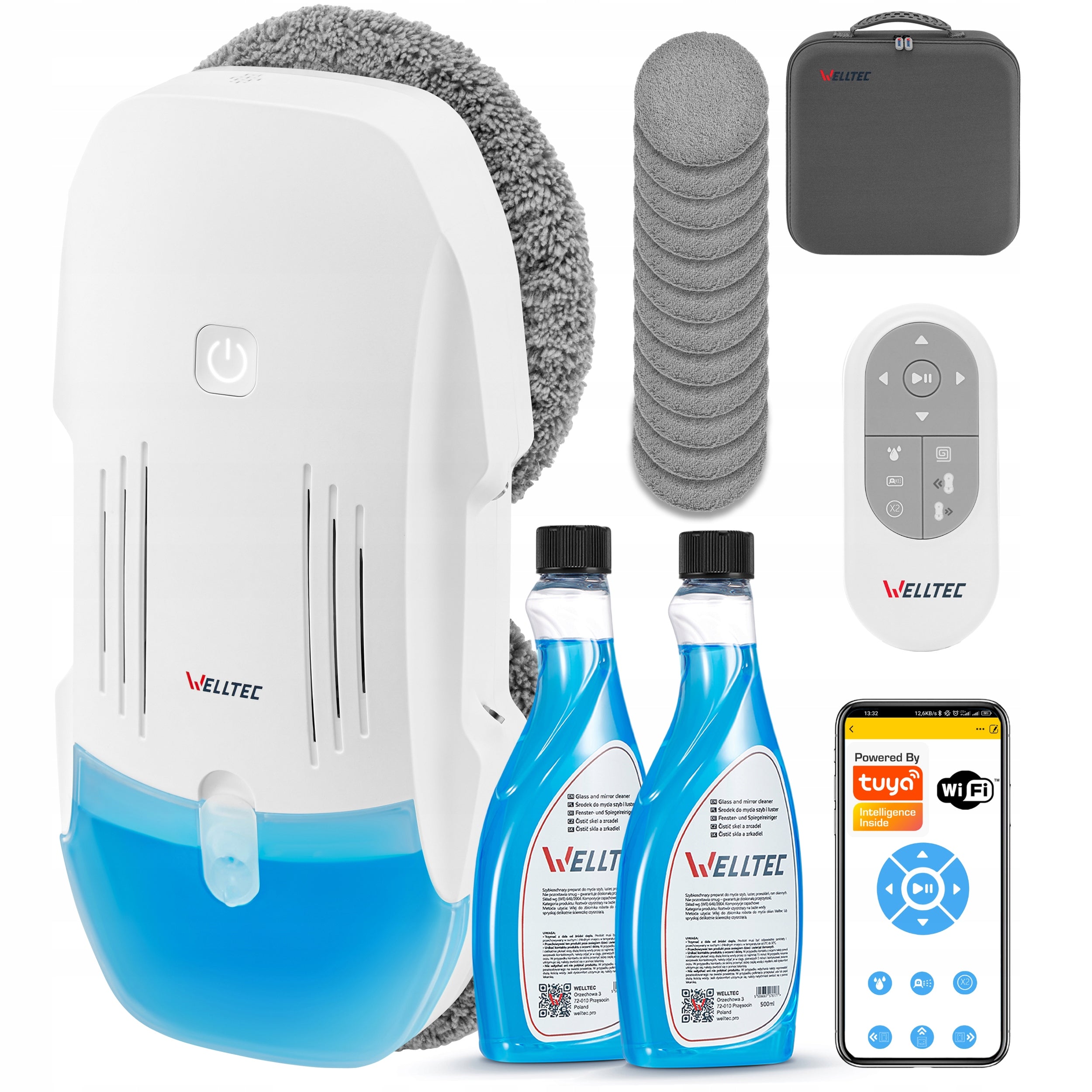 WELLTEC RX10 PRO - WINDOW CLEANING ROBOT | 4000Pa | WiFi | REMOTE CONTROL + ACCESSORIES