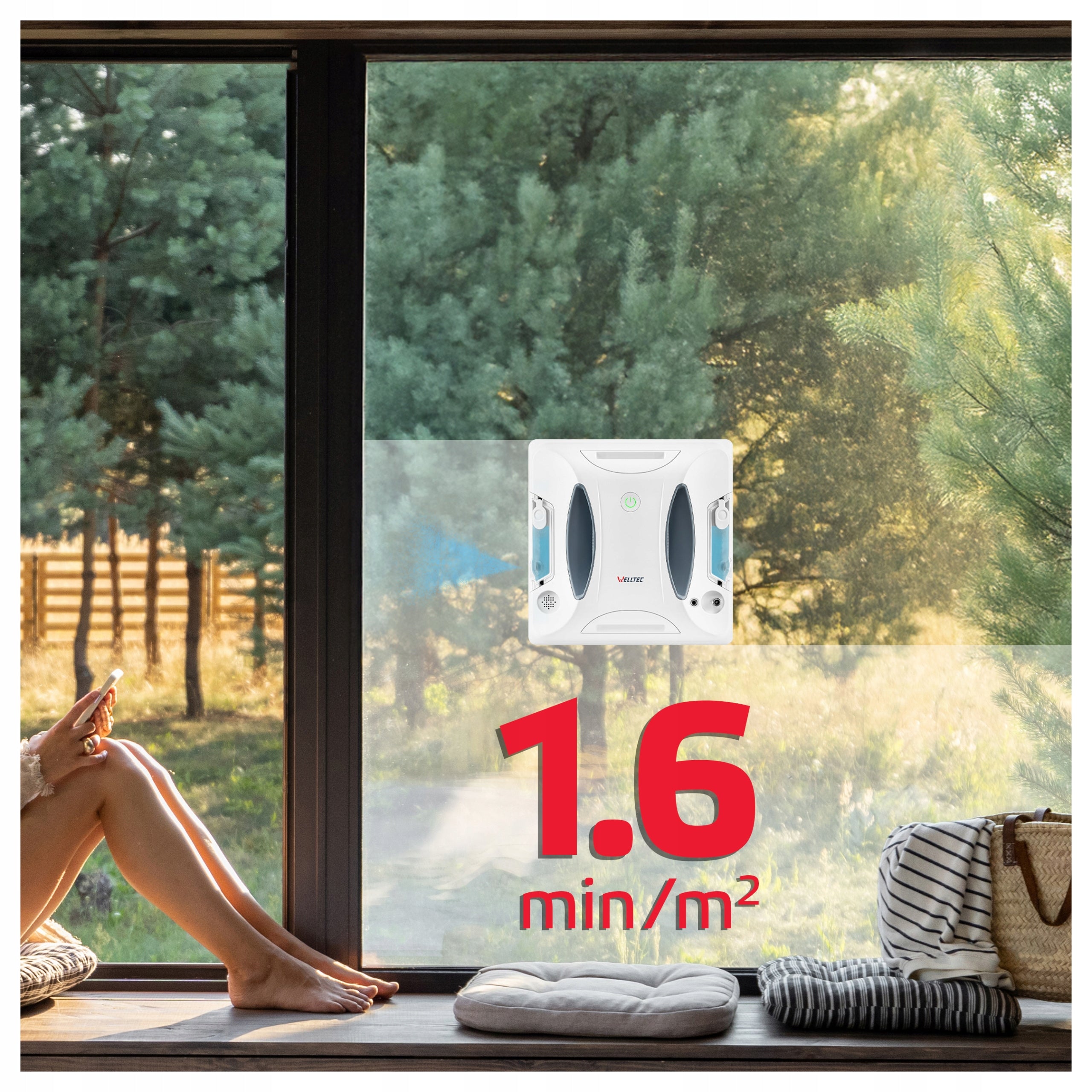 WELLTEC RX3 PRO - WINDOW CLEANER | 4000Pa | WiFi | REMOTE CONTROL + ACCESSORIES Packaging status original