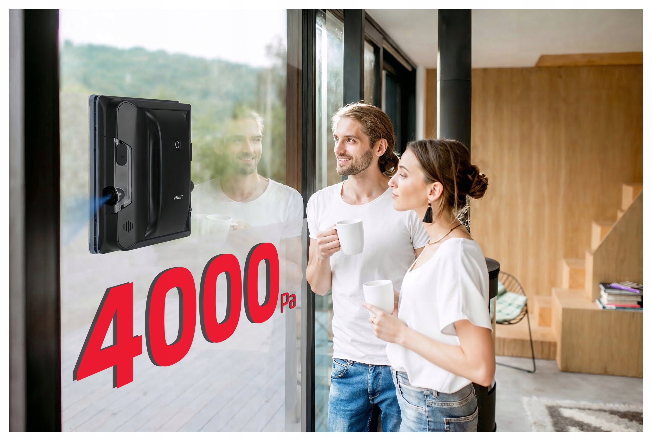 WELLTEC RX4 PRO - WINDOW CLEANER | 4000Pa | WIFI | REMOTE CONTROL + ACCESSORIES Manufacturer code RX4 Pro Black