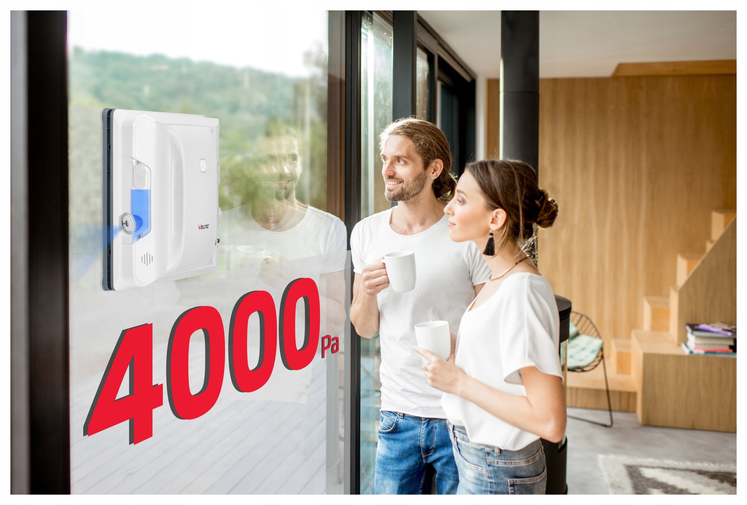 WELLTEC RX4 PRO - WINDOW CLEANING ROBOT | 4000Pa | WiFi | REMOTE CONTROL + ACCESSORIES Manufacturer code RX4 Pro White