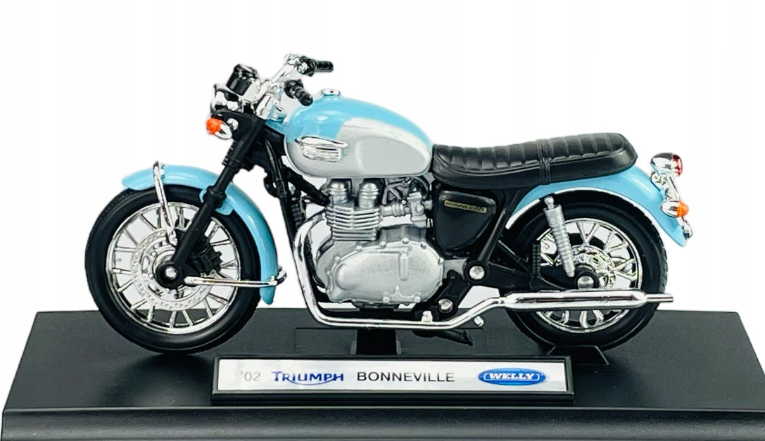 WELLY '02 TRIUMPH BONNEVILLE 1:18 MOTORCYCLE NEW MODEL 12171 Material metal plastic