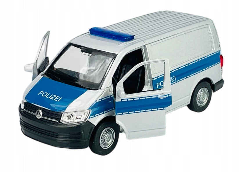 WELLY VW VOLKSWAGEN TRANSPORTER T6 VAN POLIZEI 1:34 NEW METAL CAR