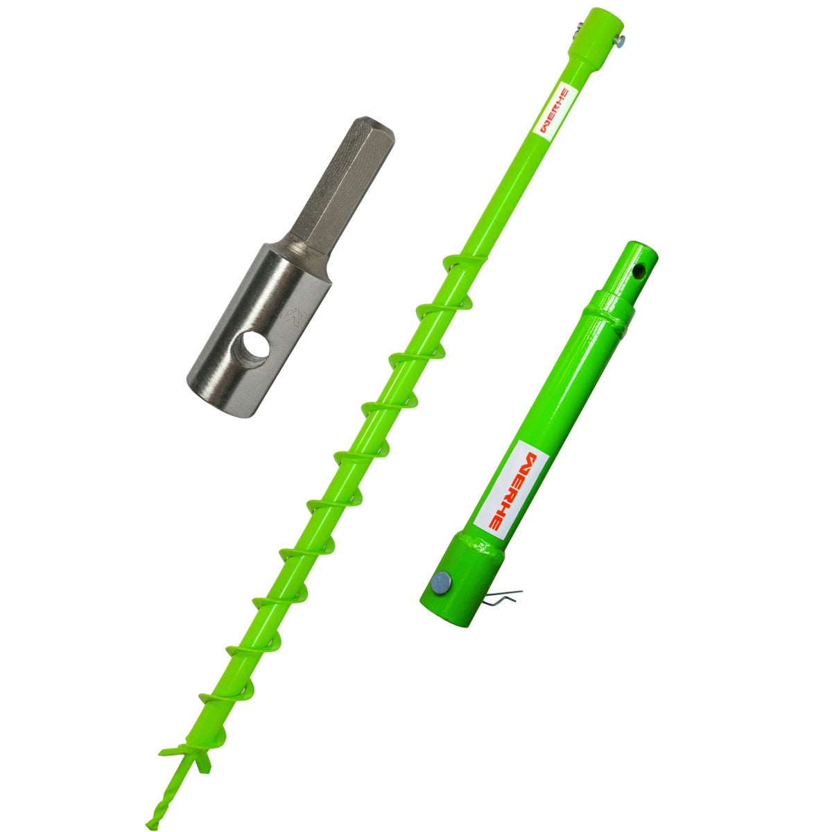 WERHE Soil drill bit 50 mm D with HEX adapter and 200 mm extension