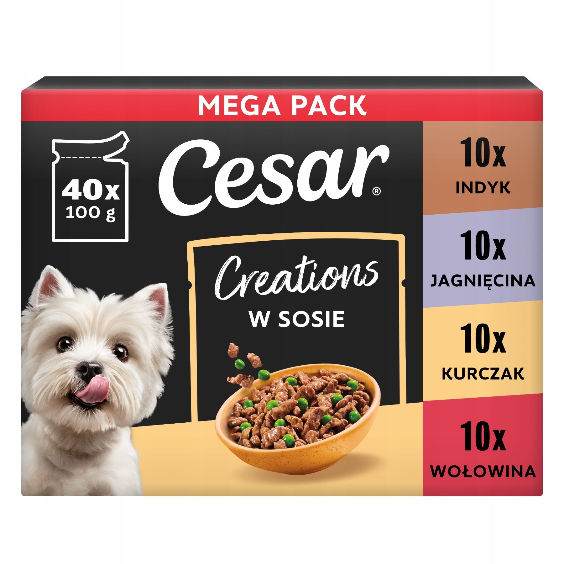 WET DOG FOOD CESAR CREATIONS SACHETS IN SAUCE 40x100g Brand Cesar