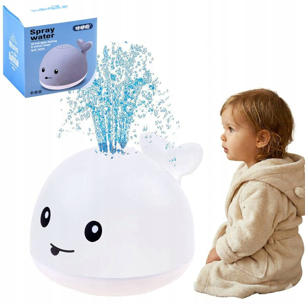 WHALE SQUIRTING WATER LED BATH TOY