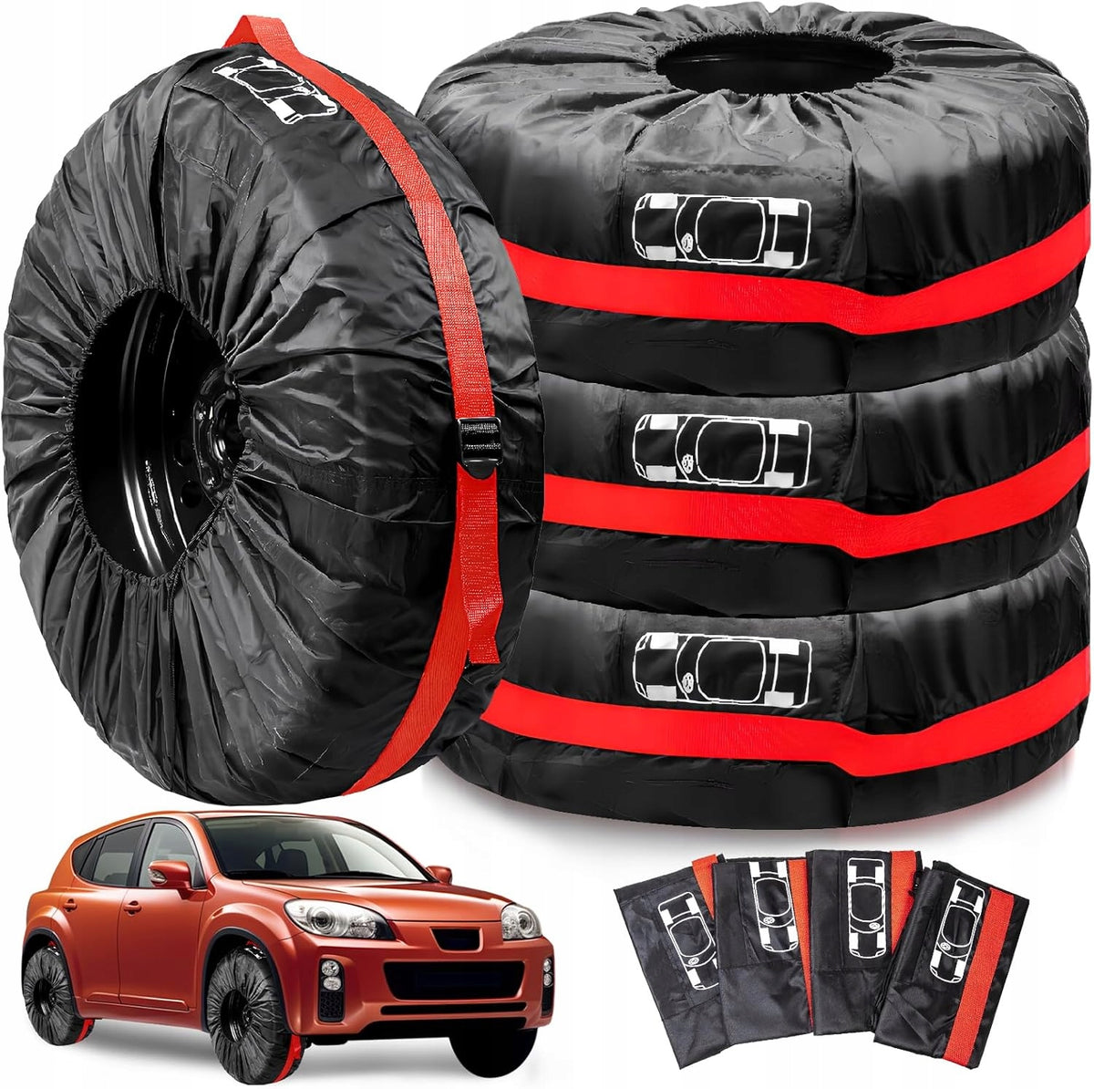 WHEEL COVERS TIRE RIMS 18-23 INCHES SET OF 4 WATERPROOF COVER