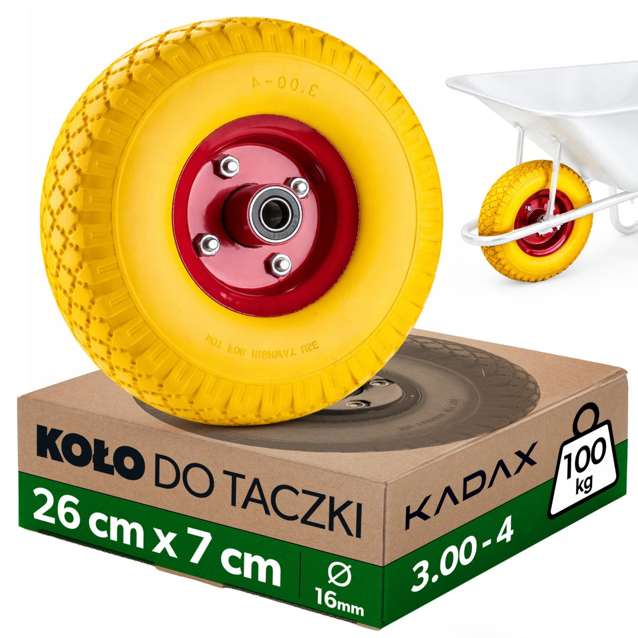 WHEEL FOR TROLLEY 260x70mm 3.00-4 WHEELBARROWS FULL FOAM STRONG TUBELESS