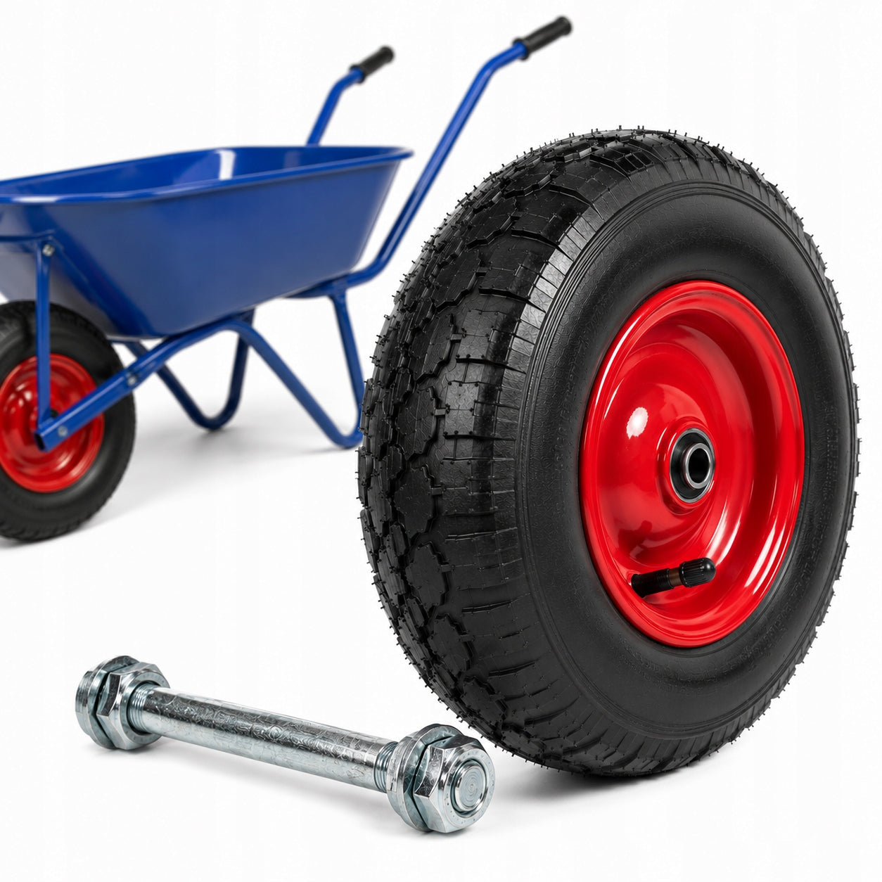 WHEEL FOR WHEELBARROW TROLLEY STRONG 4,00/6 INNER TUBE PUMPED 4 CANVAS AXLE 16x150