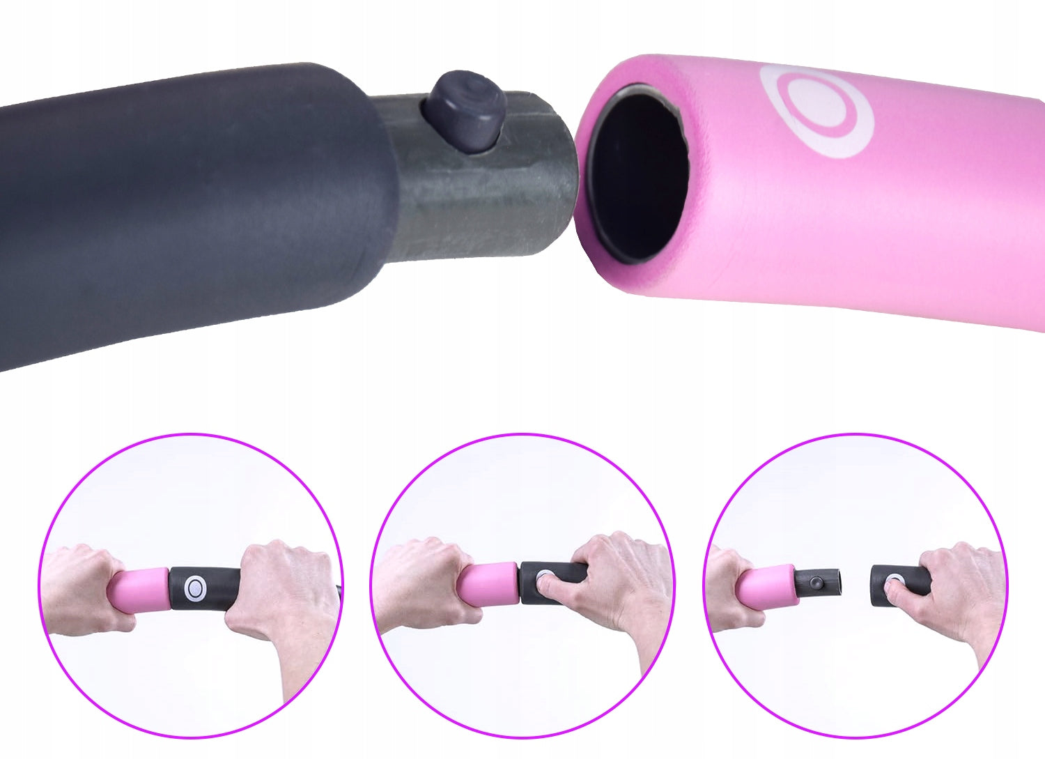 WHEEL HULA HOP FOR EXERCISE FOAM PINK AND BLACK SPORTS Durable 85 cm Brand no brand